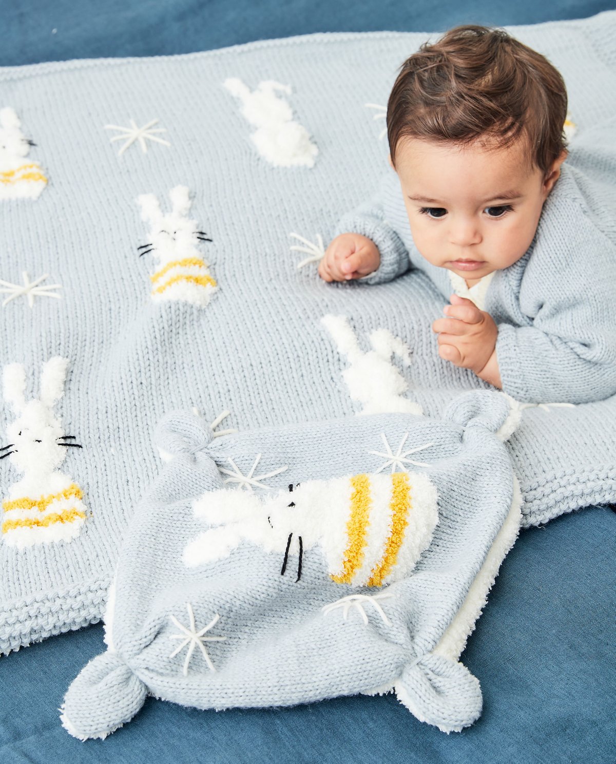 Baby Comfort Buddy Pattern Ice Blue