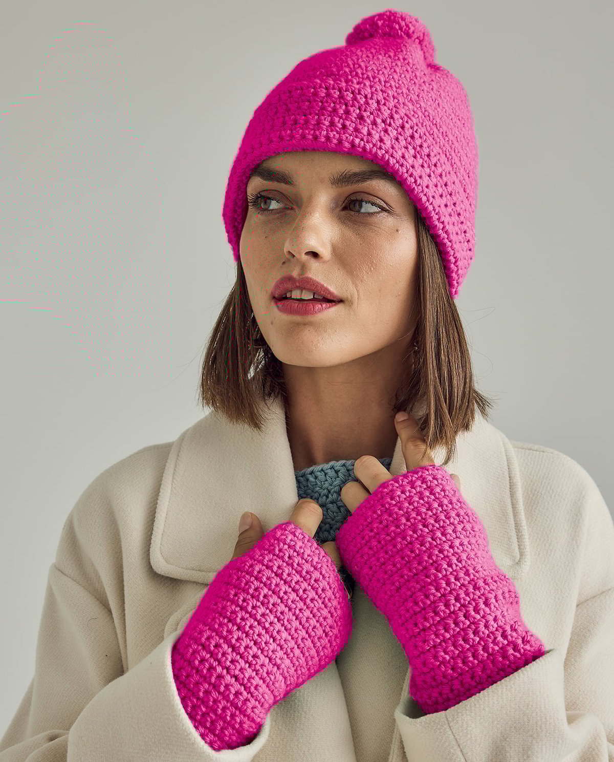 Clemence Beanie and Mittens Pattern for Women