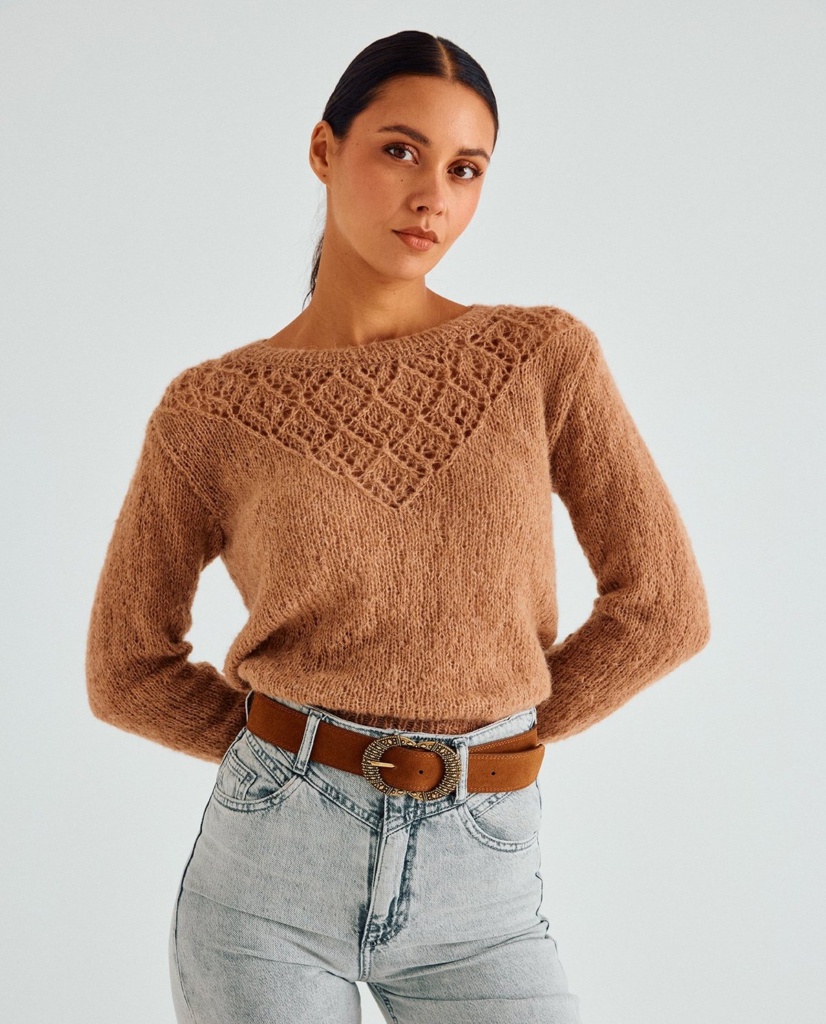 Modèle Pull Femme Violette