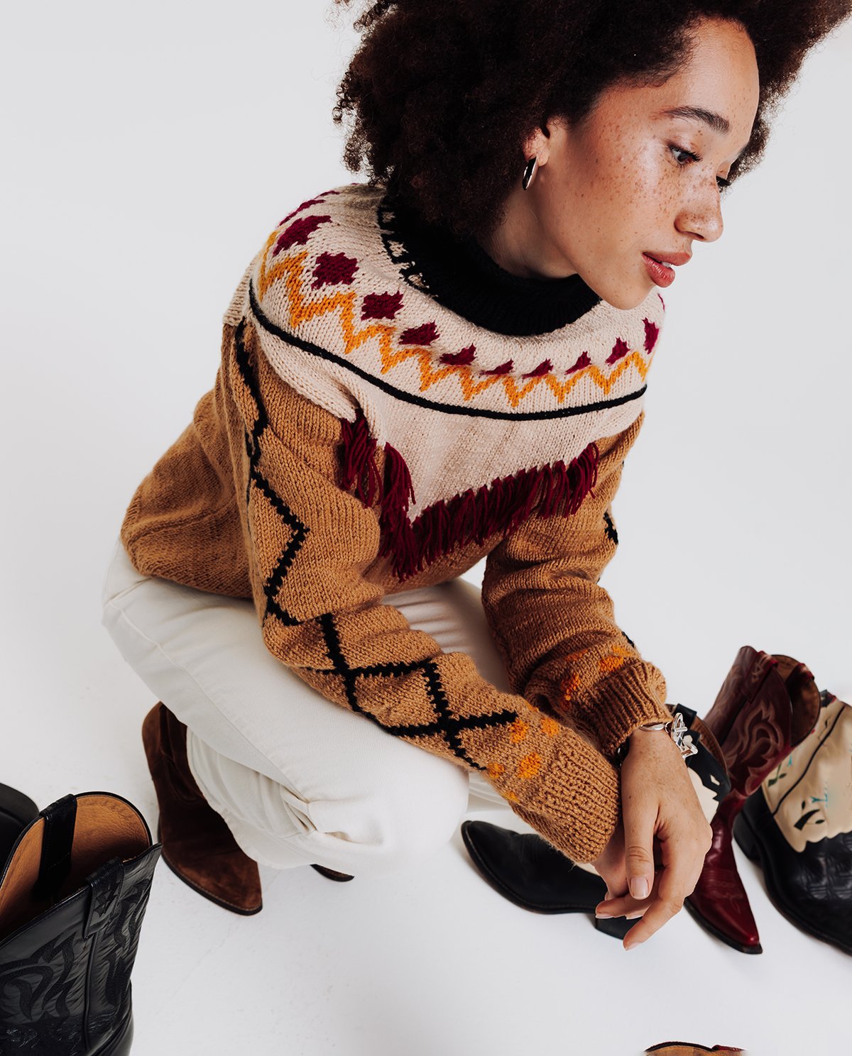 Modèle Pull Femme Western