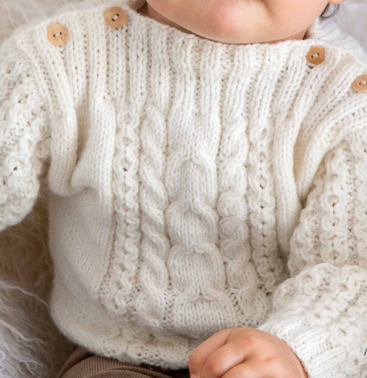 MODÈLE PULL LAYETTE TORSADÉ PARTNER 3.5 • Phildar • Happywool