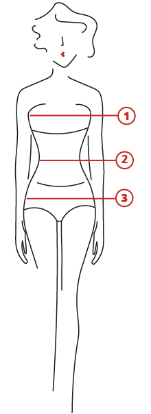 Illustration of a woman with various measurement points