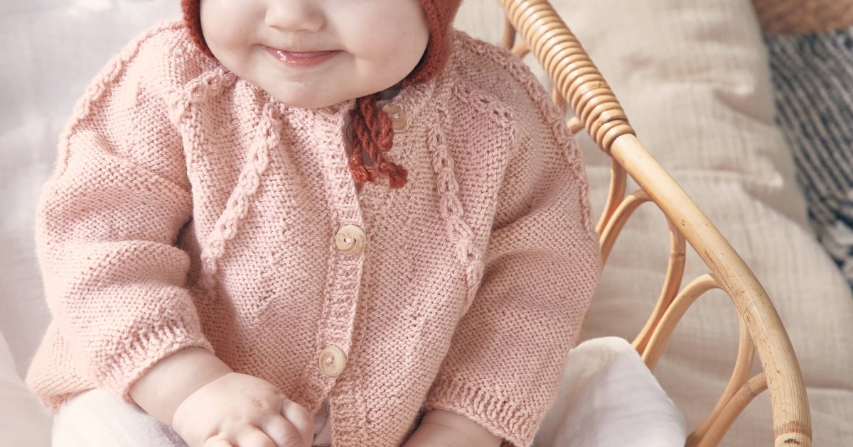 Cardigan en tricot pour bébé : laine hypoallergénique, motif
