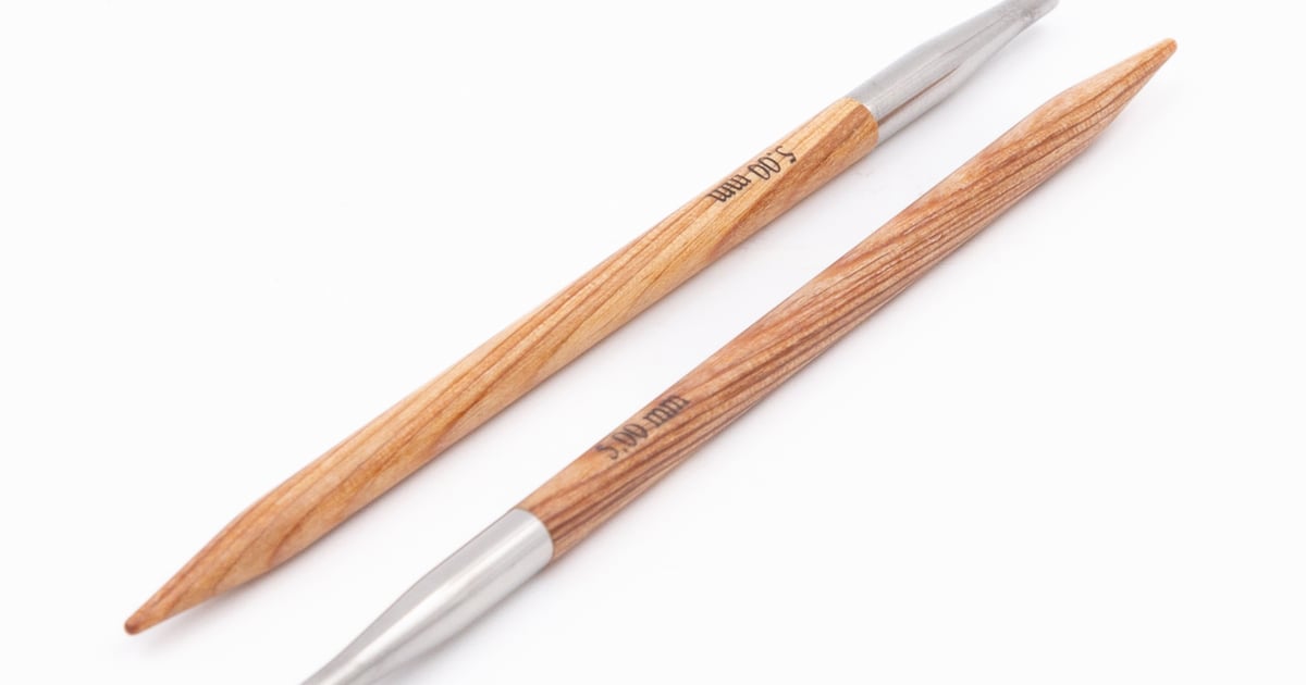 Lot de 3 paires d'aiguilles à tricoter bois - Loisirs créatifs