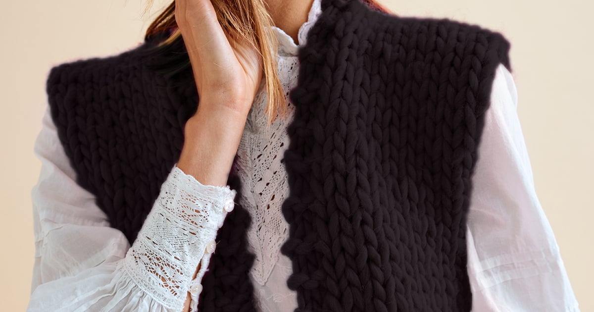 Gilet en tricot texturé - Crème/rayures noires - FEMME | H&M CA