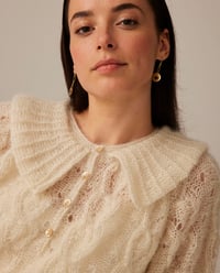 Yoline Sweater Model with Phil Mohair Silk Collar