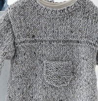 Pattern for a heather grey layette jumpsuit