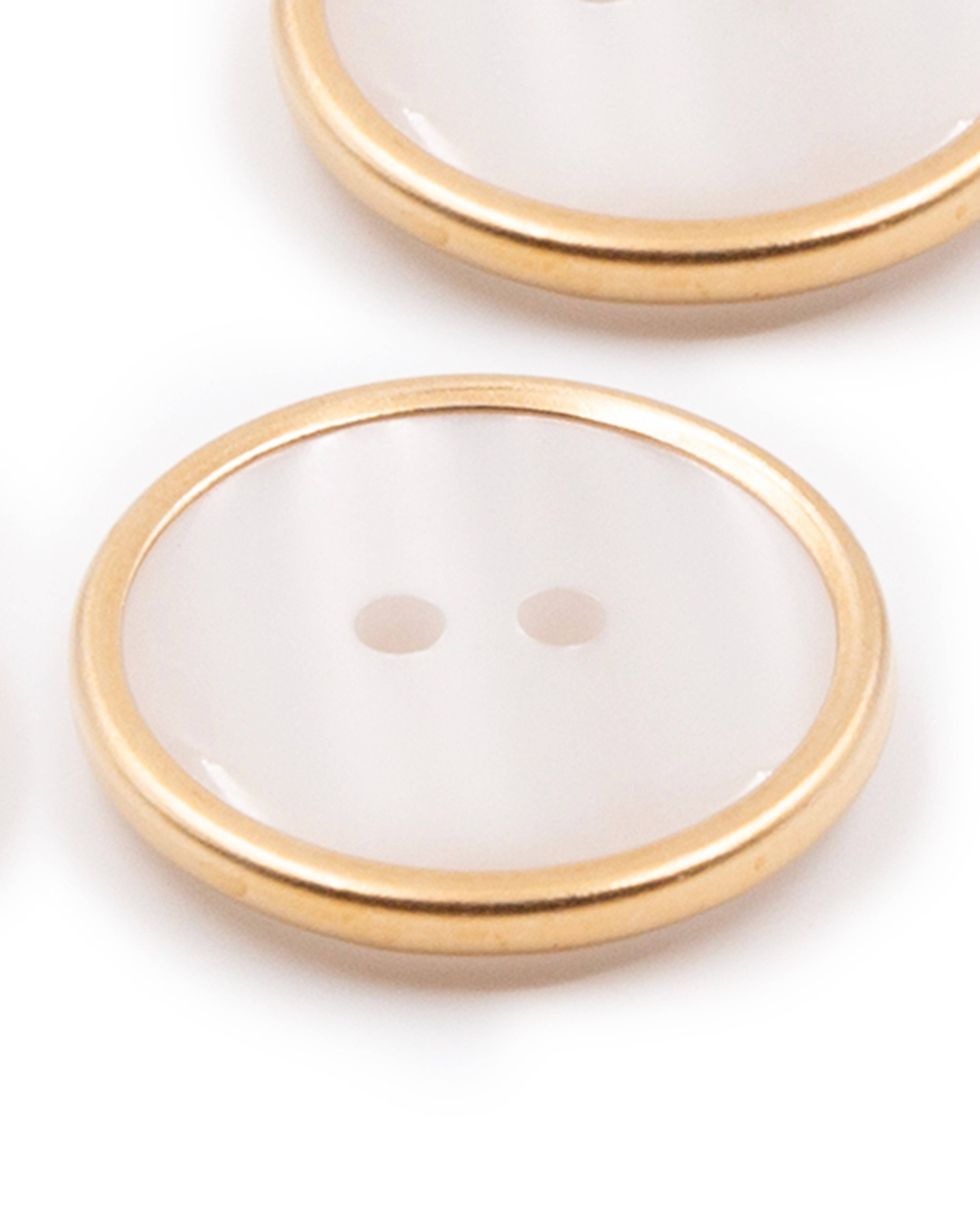 Lot De 5 Boutons Blanc Nacré Gold