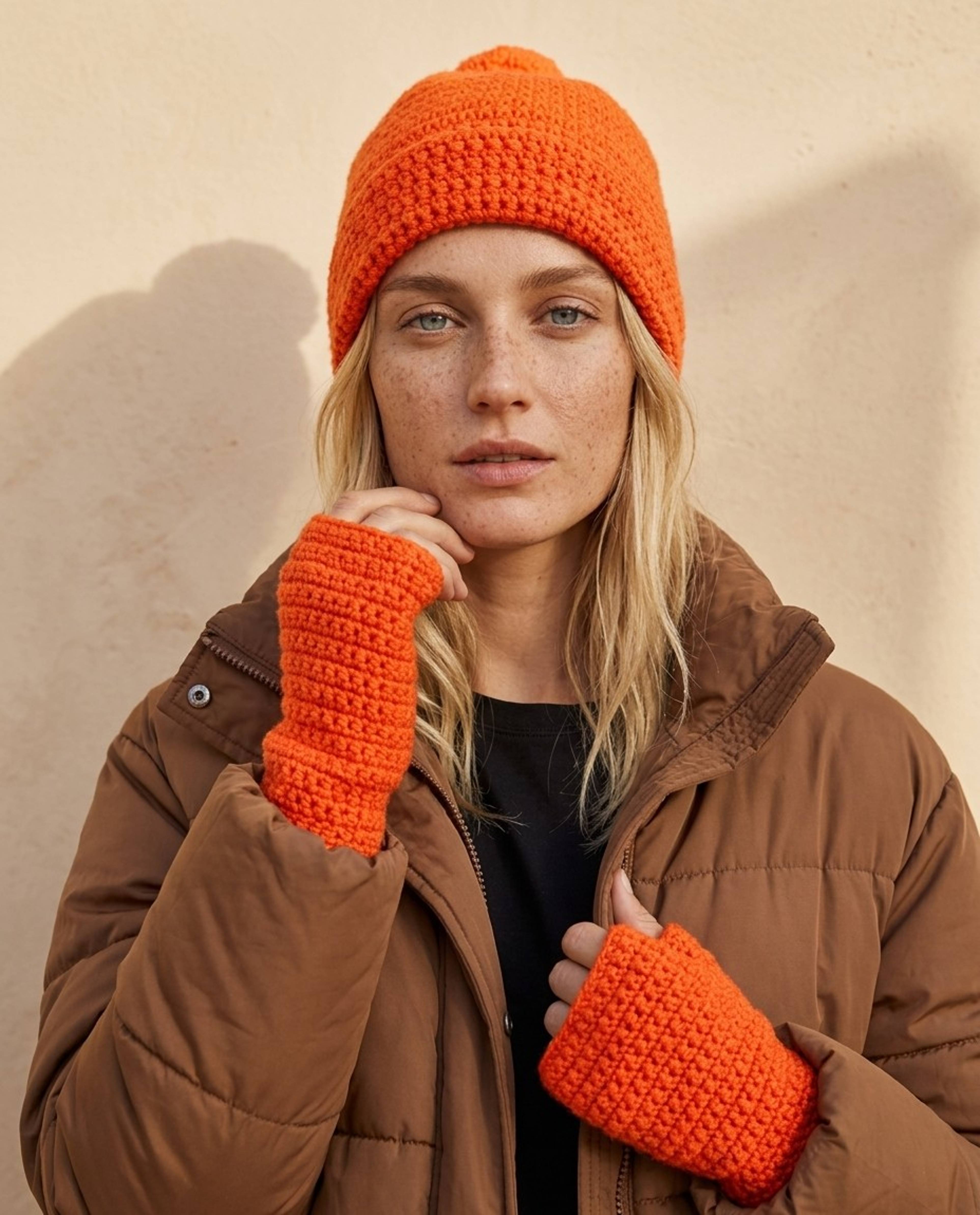 Clemence Beanie and Mittens Pattern for Women