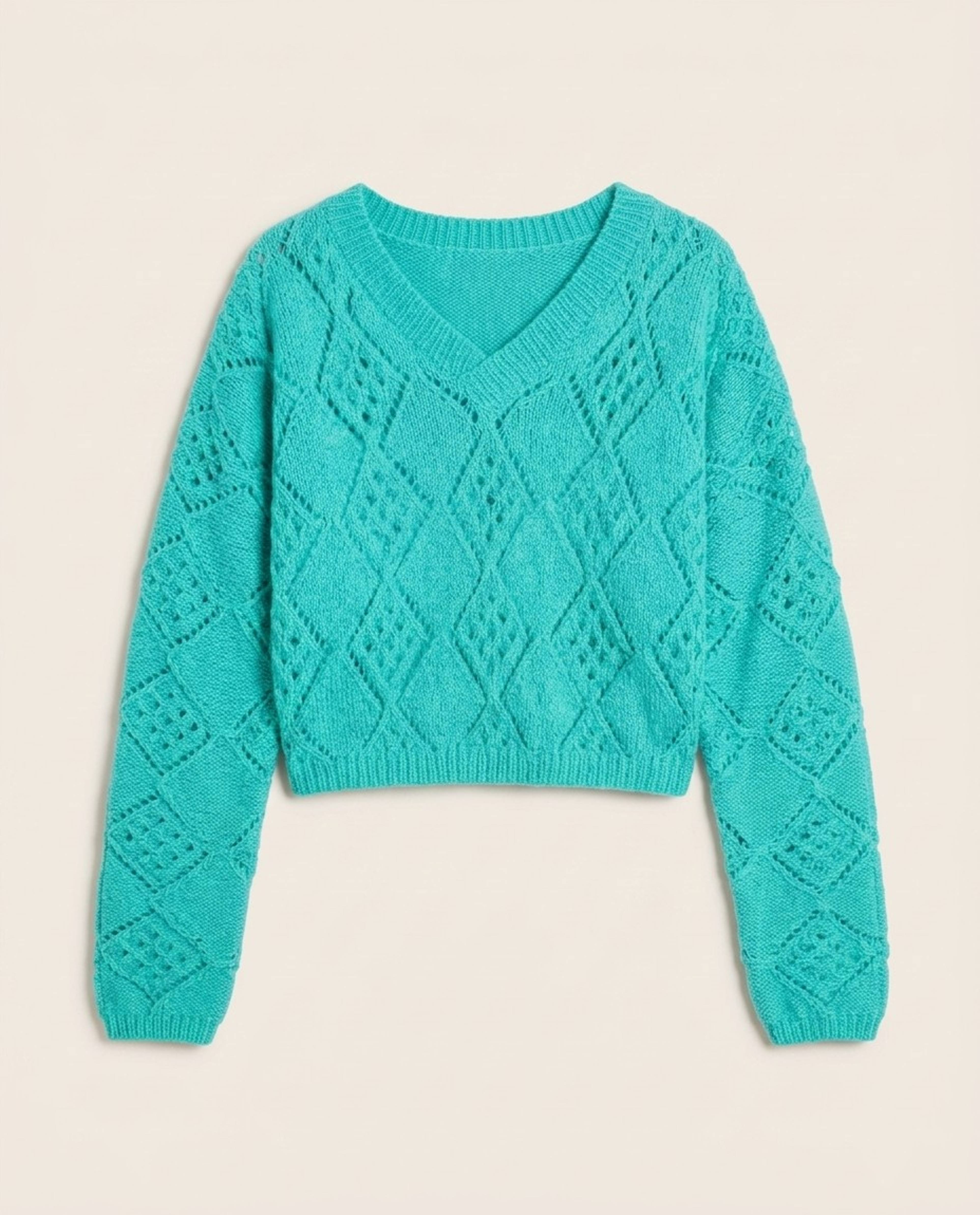 Women's Swipe Sweater Model