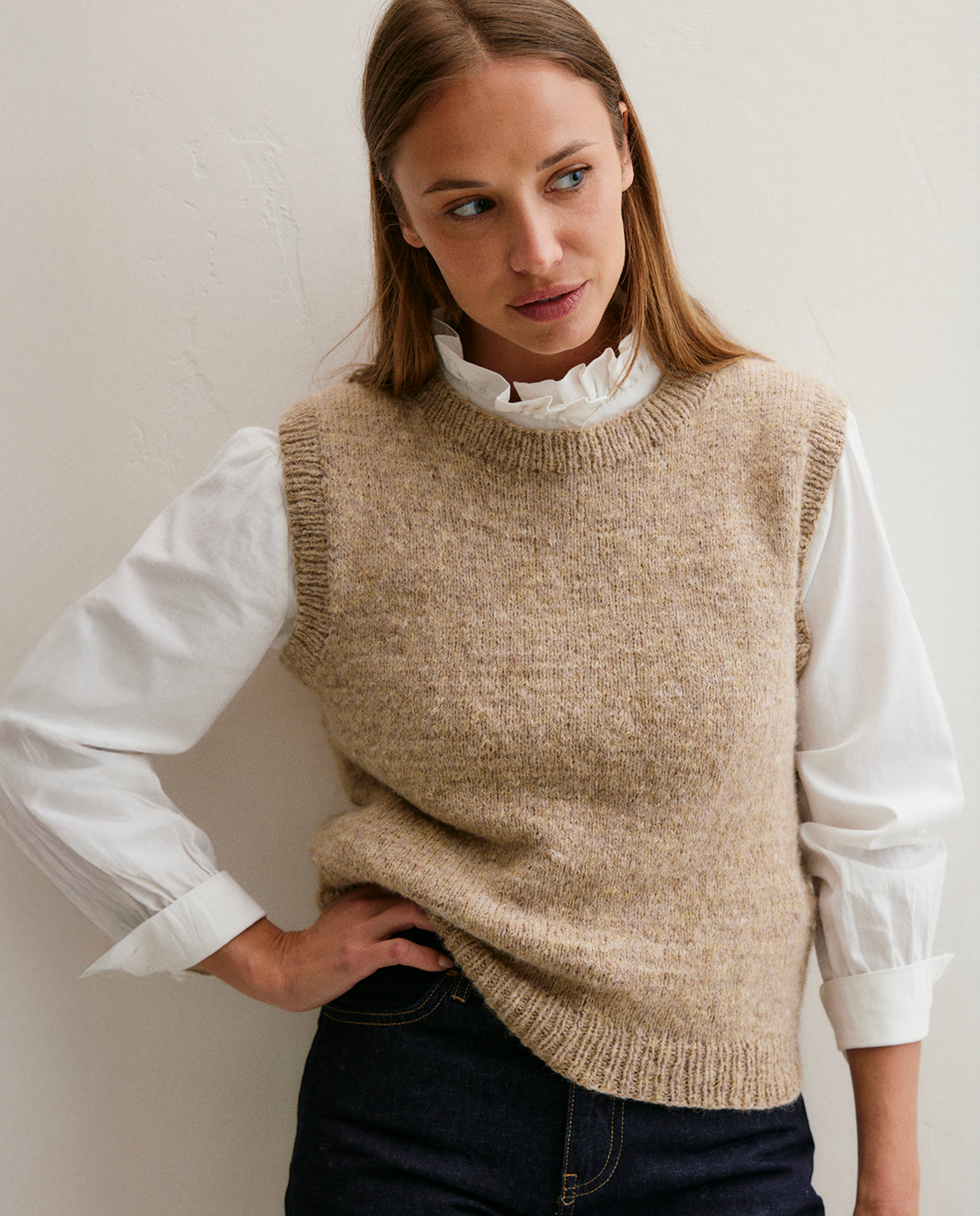 Modèle Pull Sans Manches Femme Olive