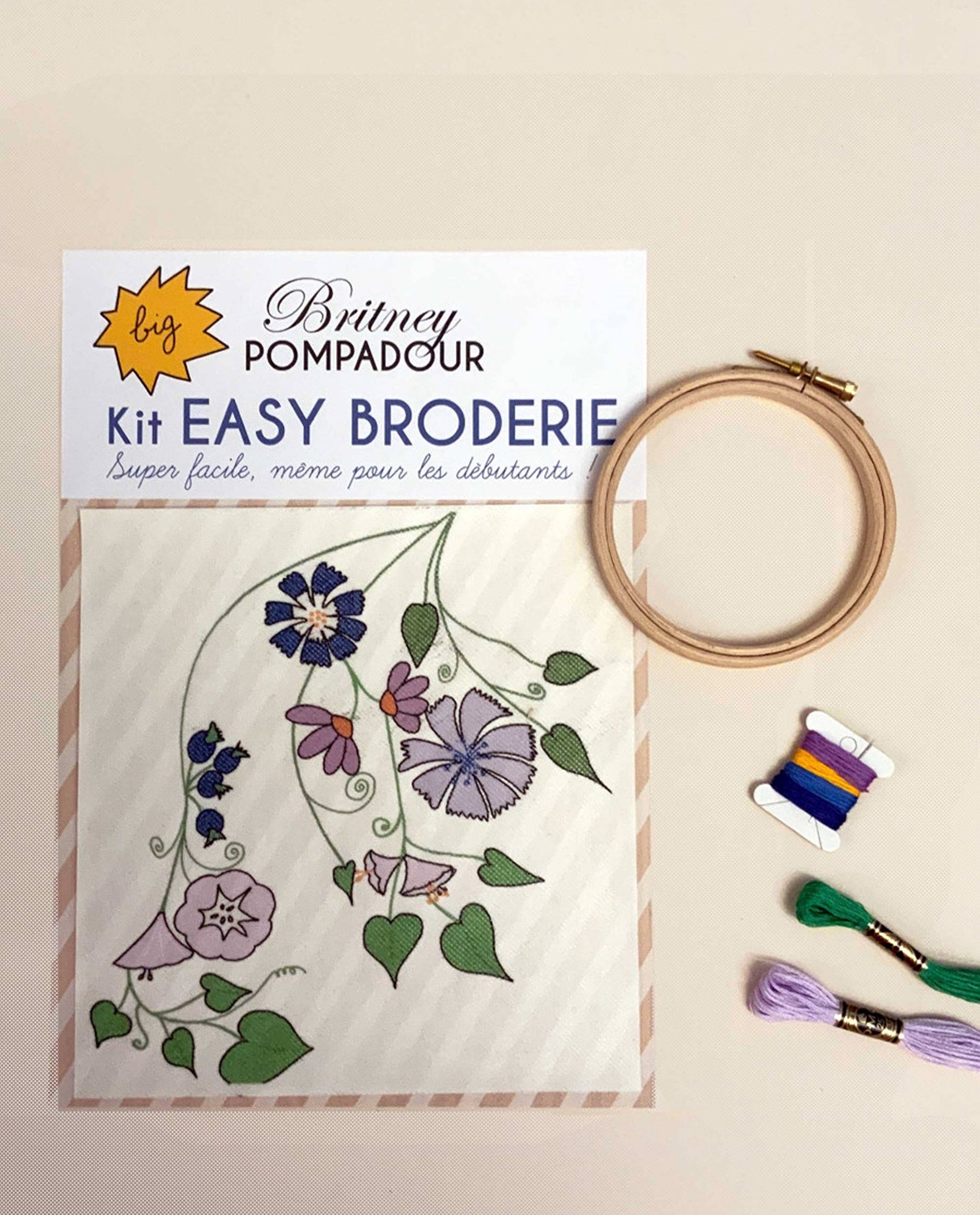 Kit Broderie Fleurs Mauve