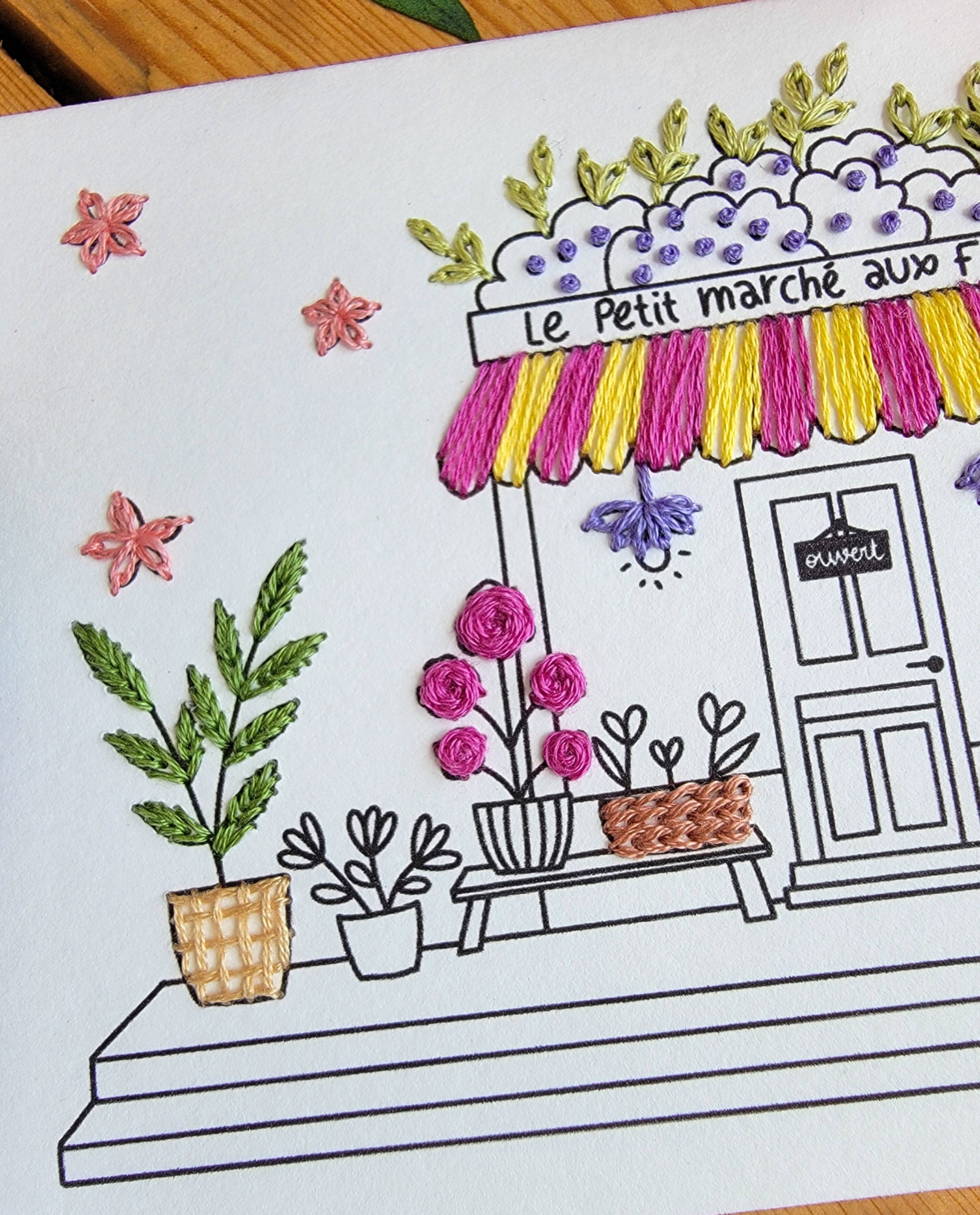 Embroidery Card Little Flower Market