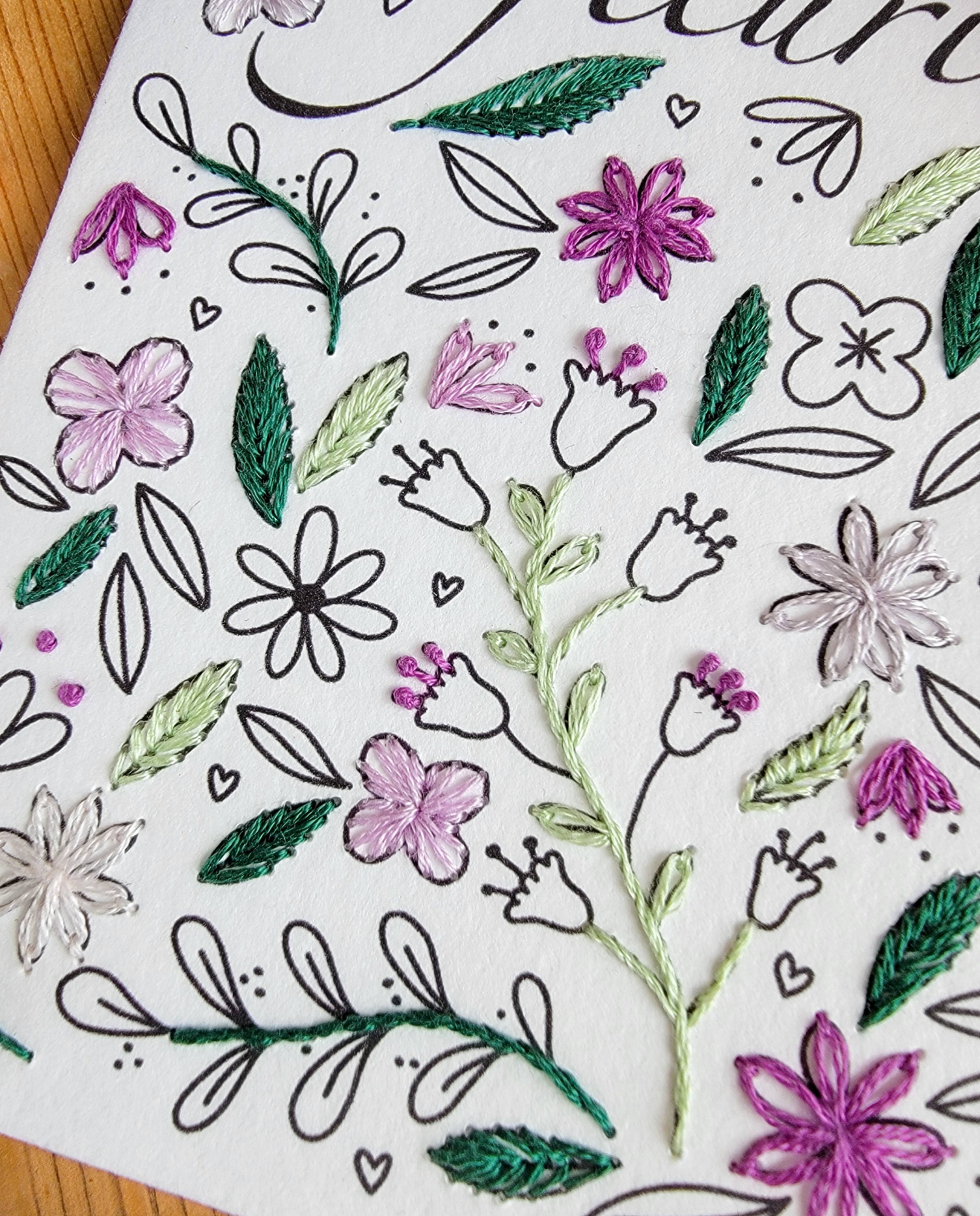 Embroidery Card Take Time to Bloom
