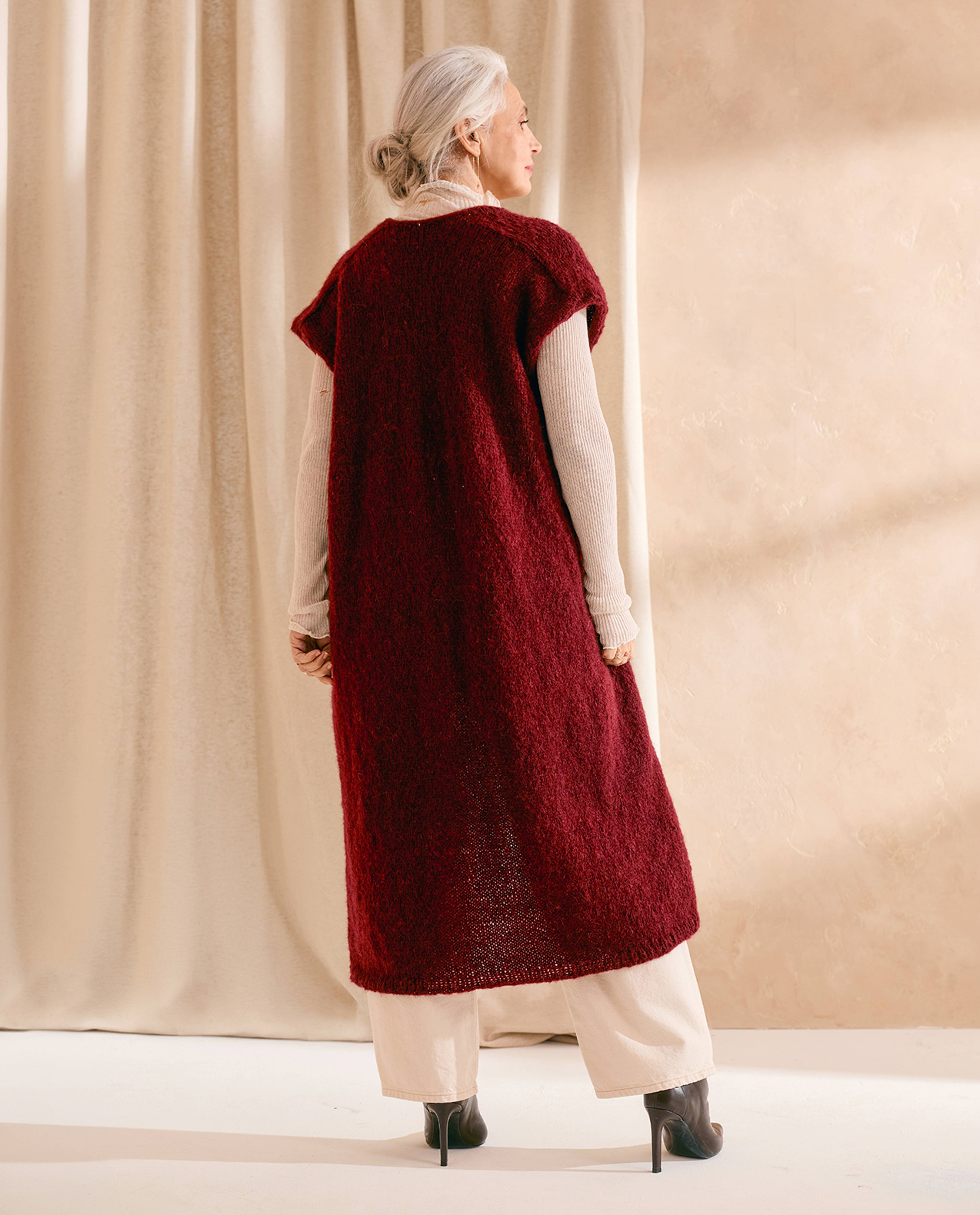 Modèle Long Gilet Femme Rosa