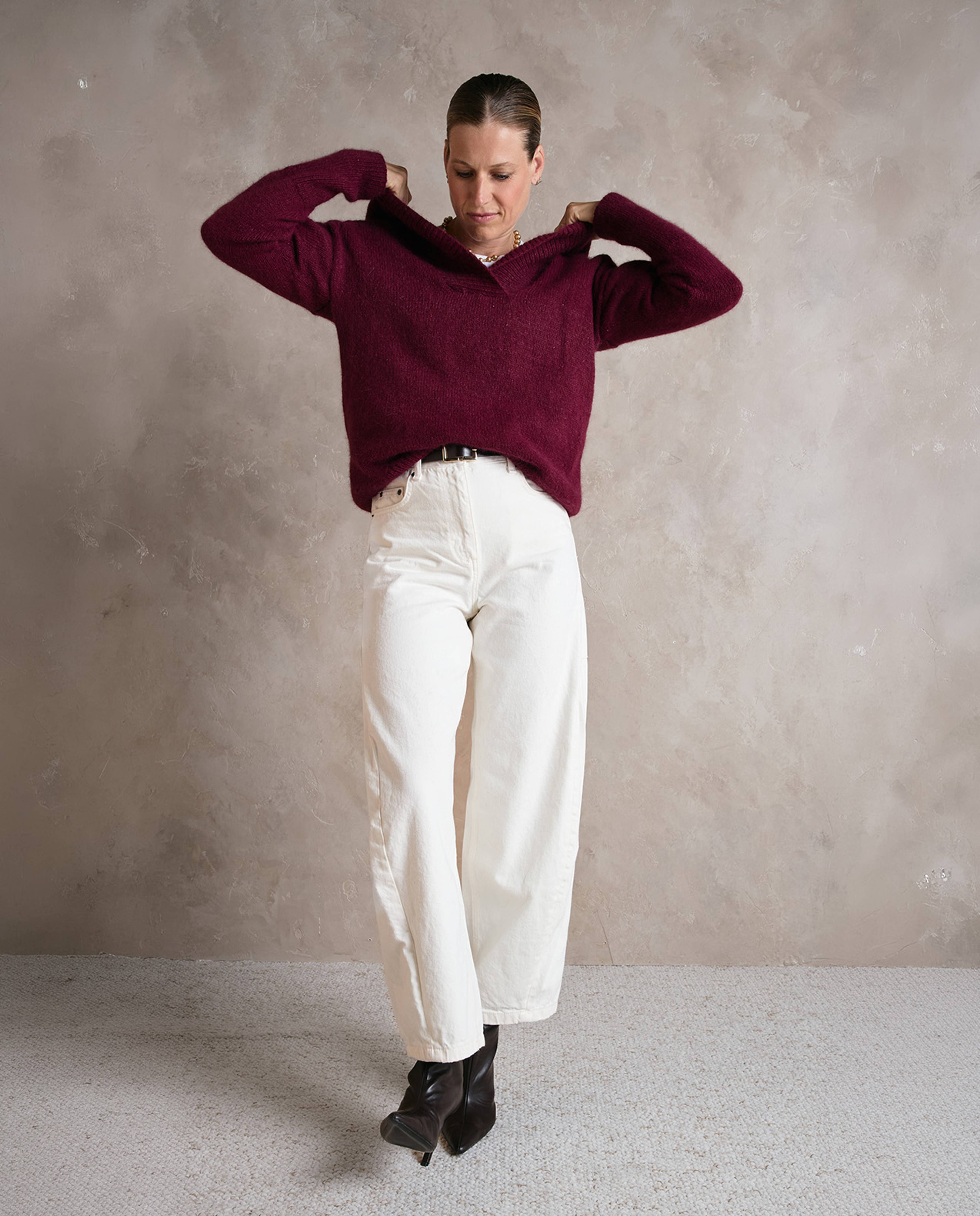 Modèle Pull Femme Prune