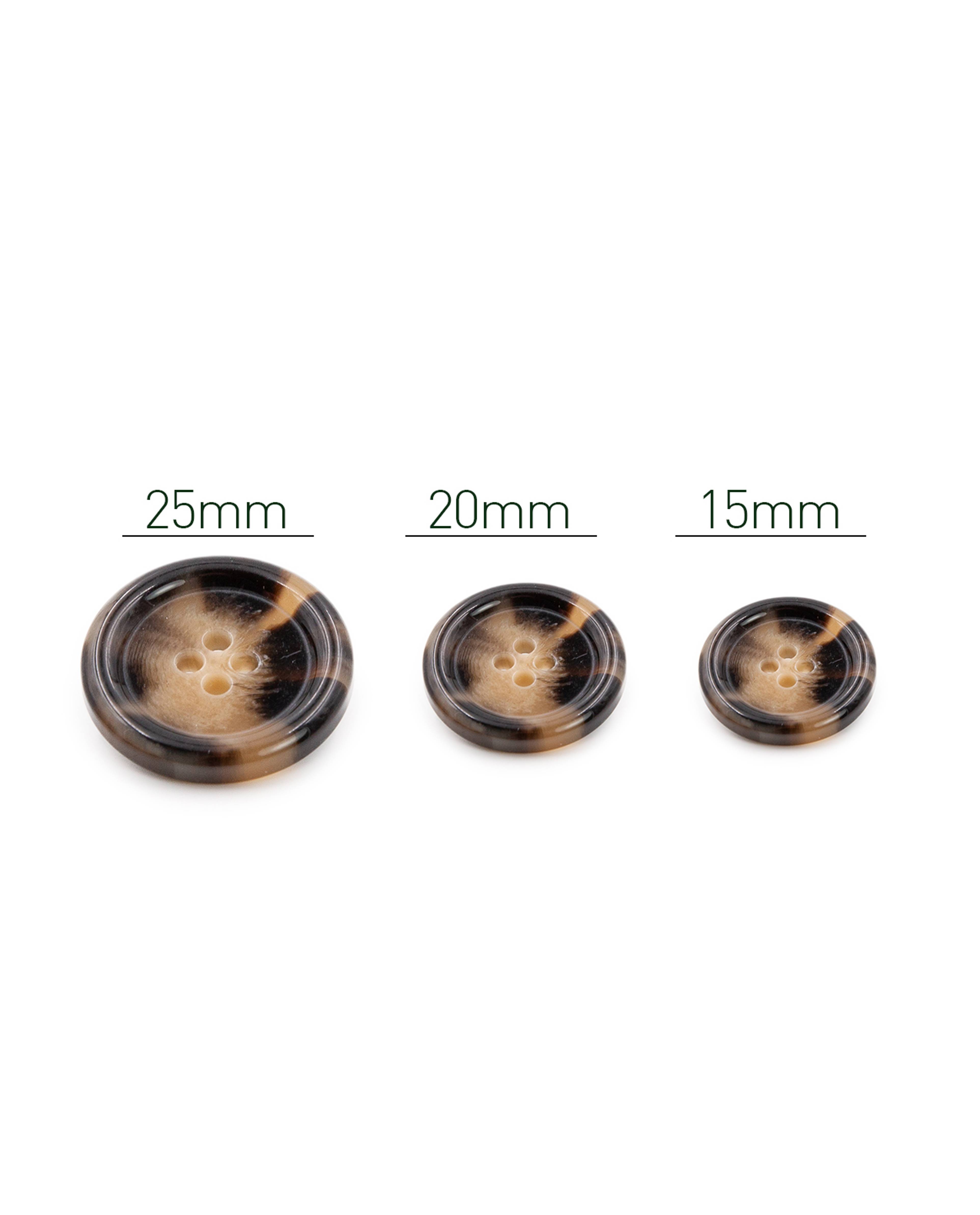 Lot De 5 Boutons Corne Brillant