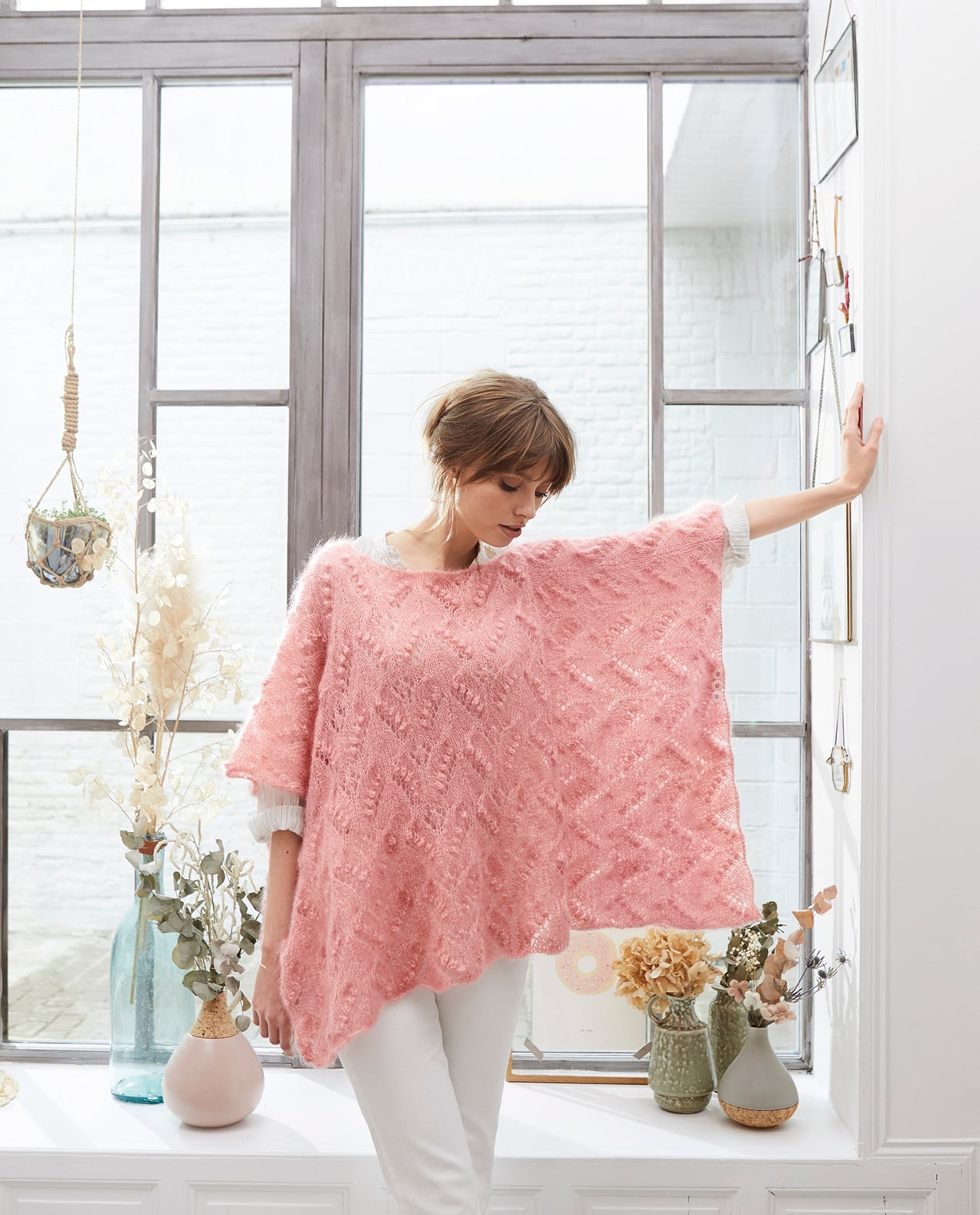 Modèle Poncho Femme Mohair Soie