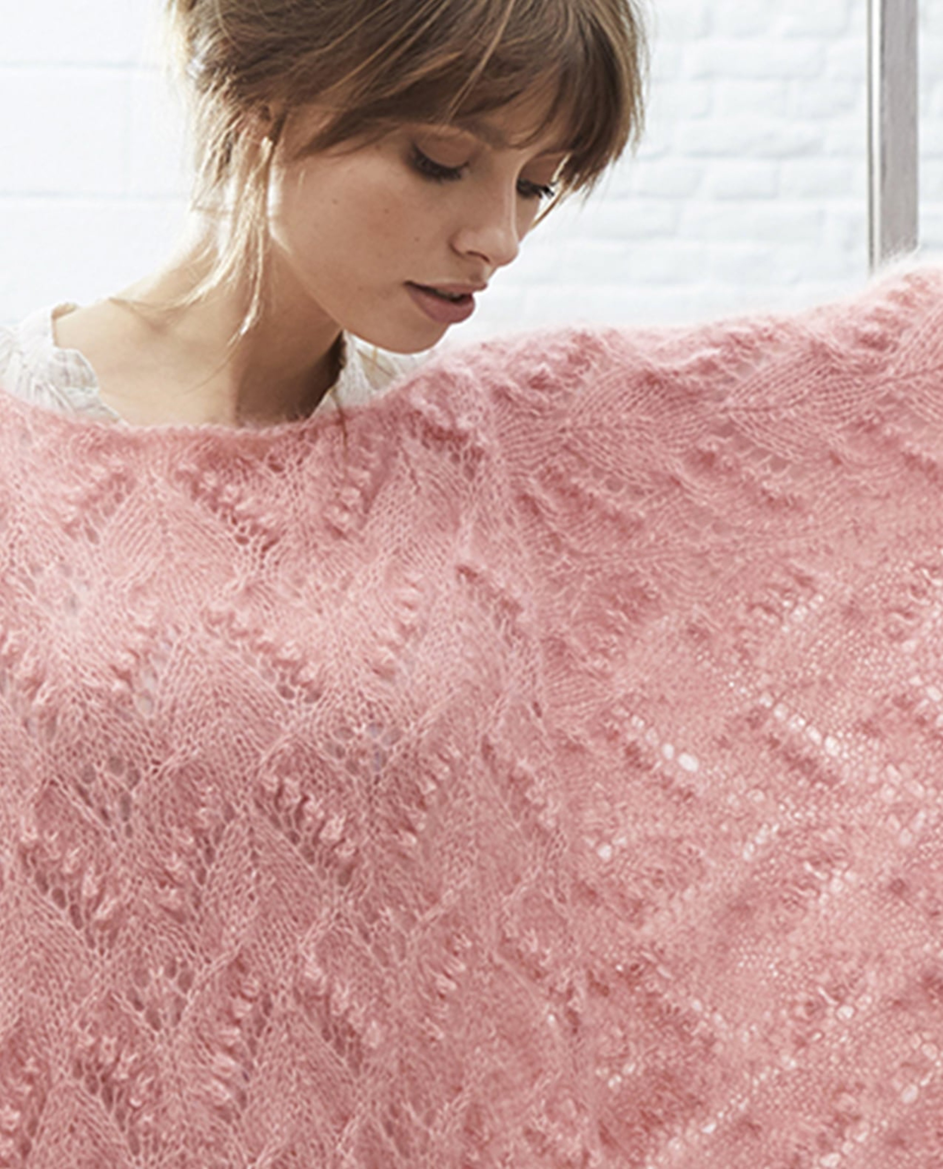 Modèle Poncho Femme Mohair Soie