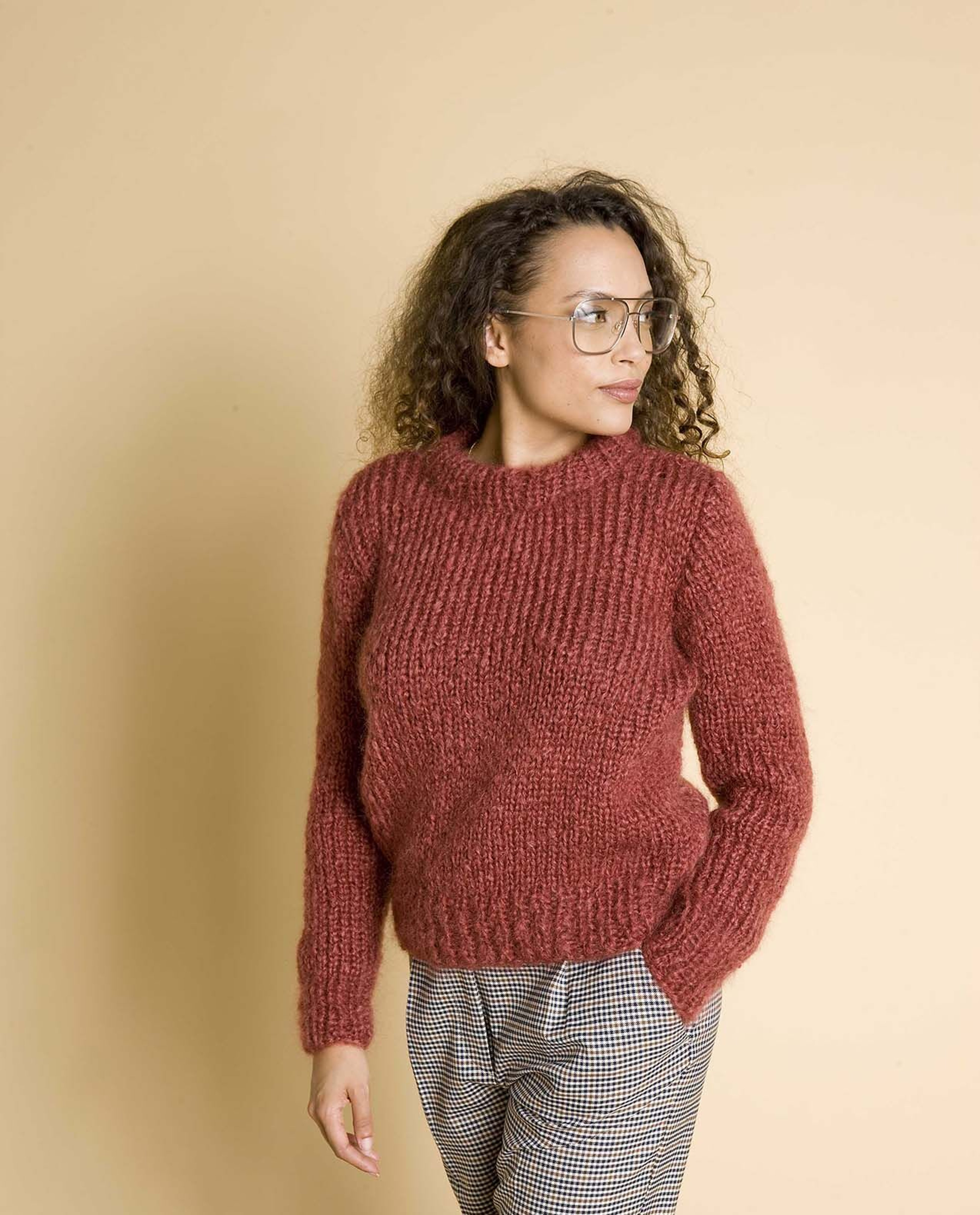 Phil Love Mohair Sweater Model Garnet