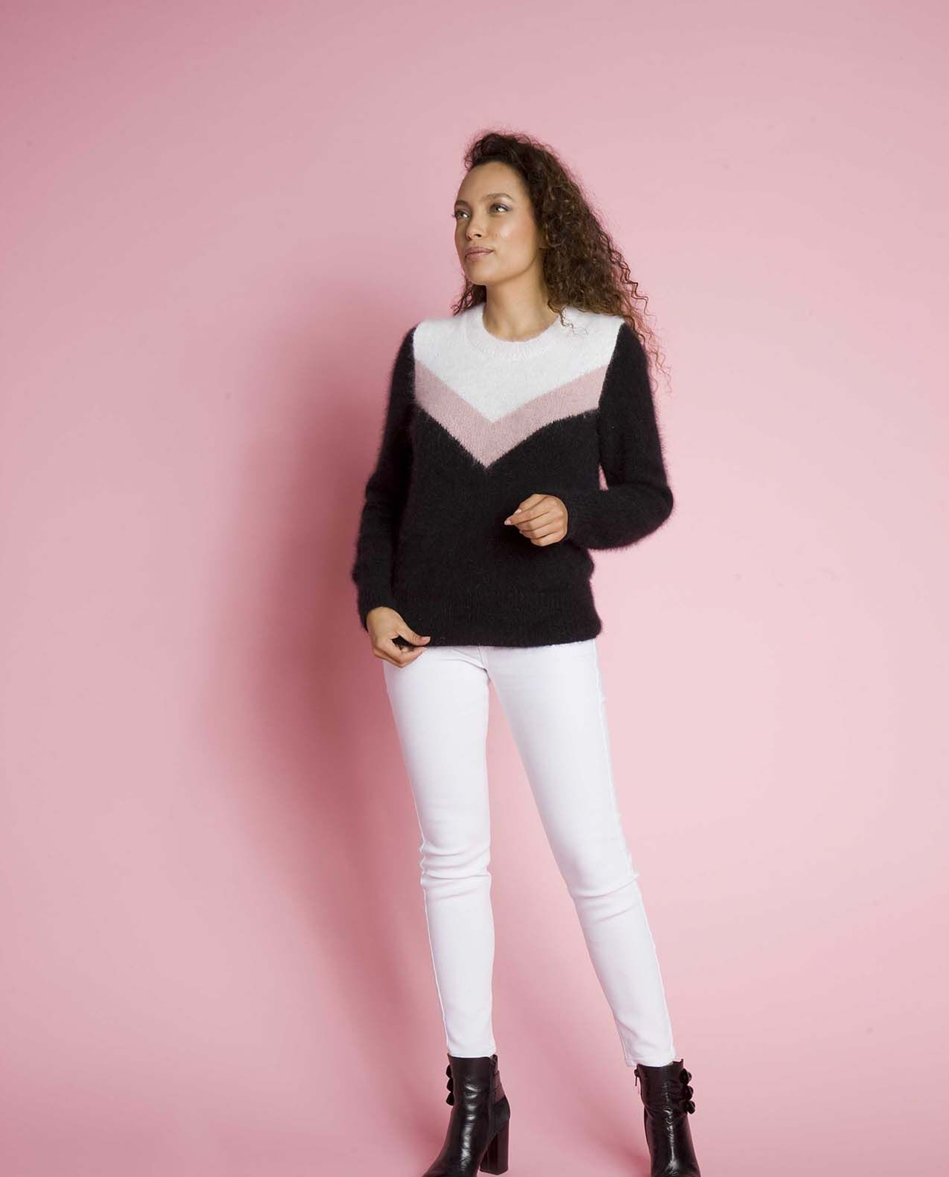 Modèle Pull Chevrons Phil Pur Angora