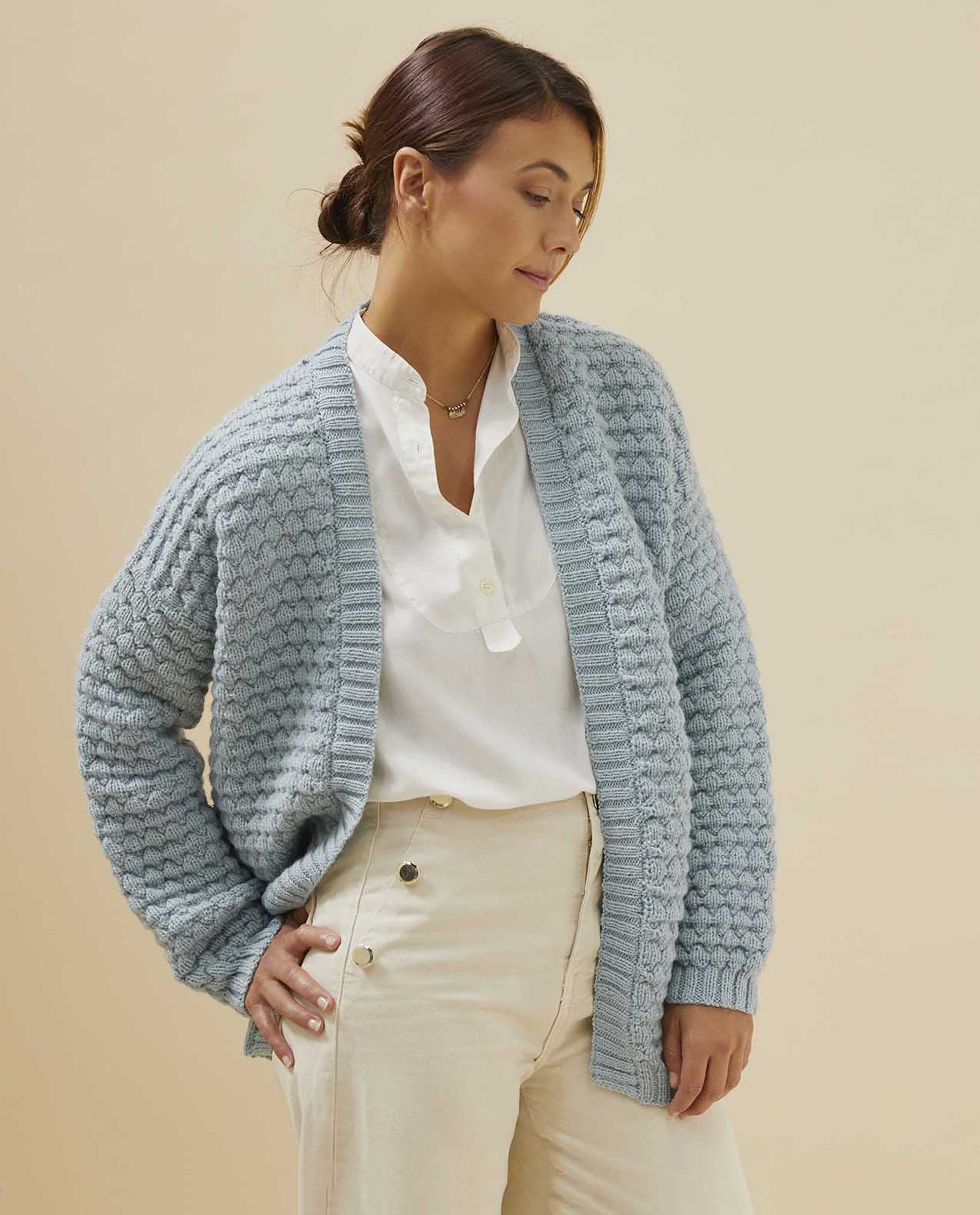 Women's Cardigan Pattern Phil Ecolaine Almond