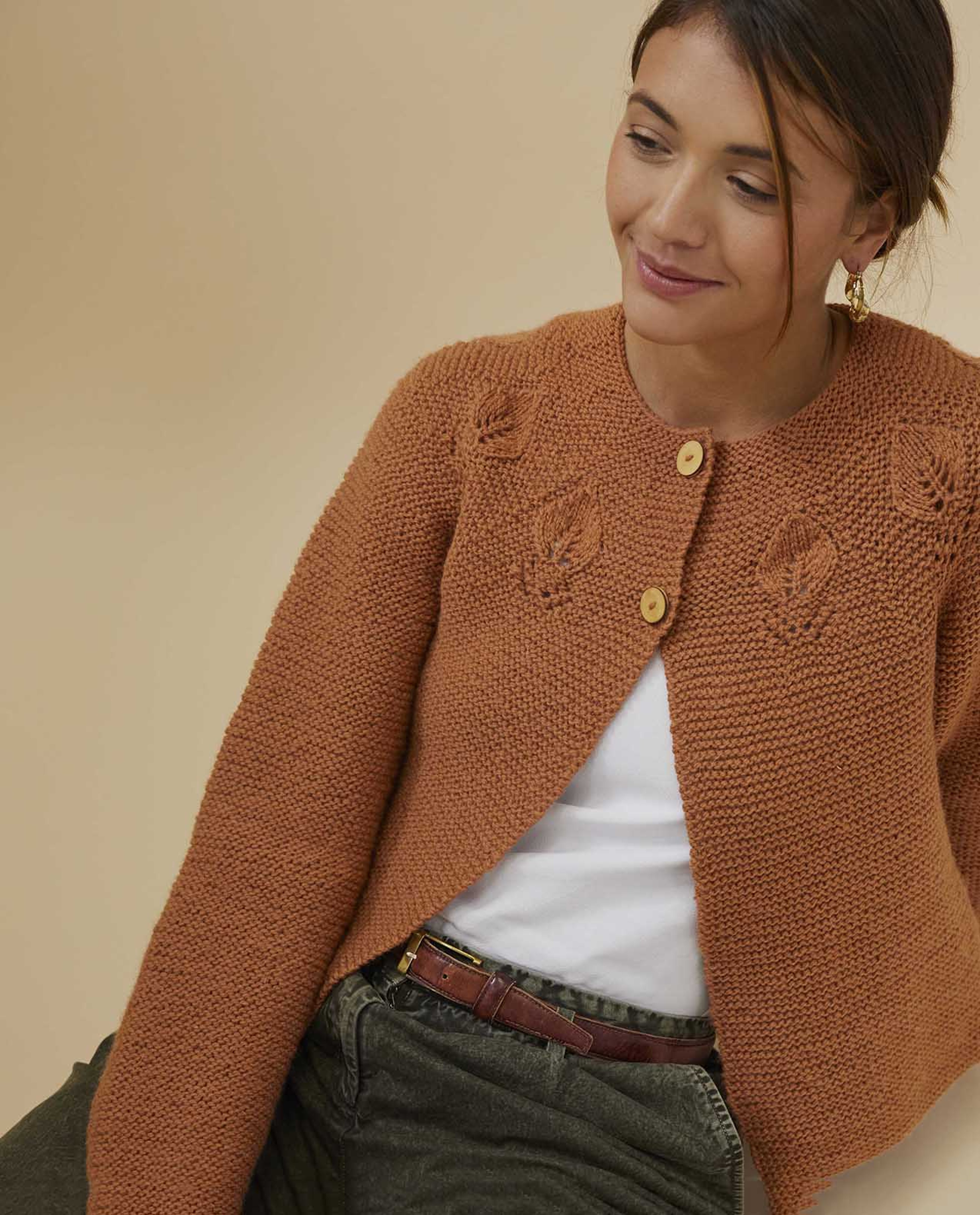 Modèle Gilet Femme P.ecolaine Noisette