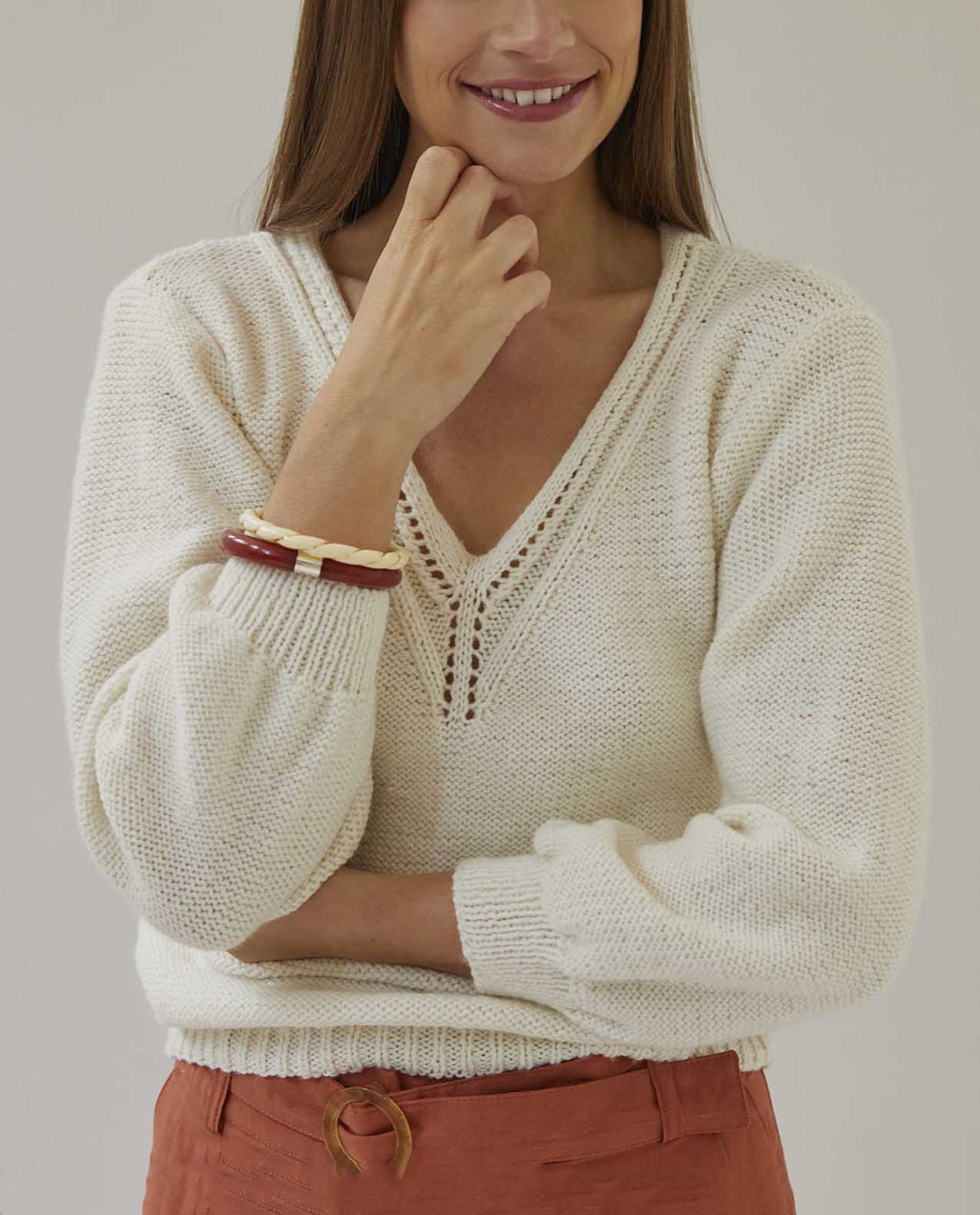 Modèle Pull Femme Phil Ecolaine Ecru