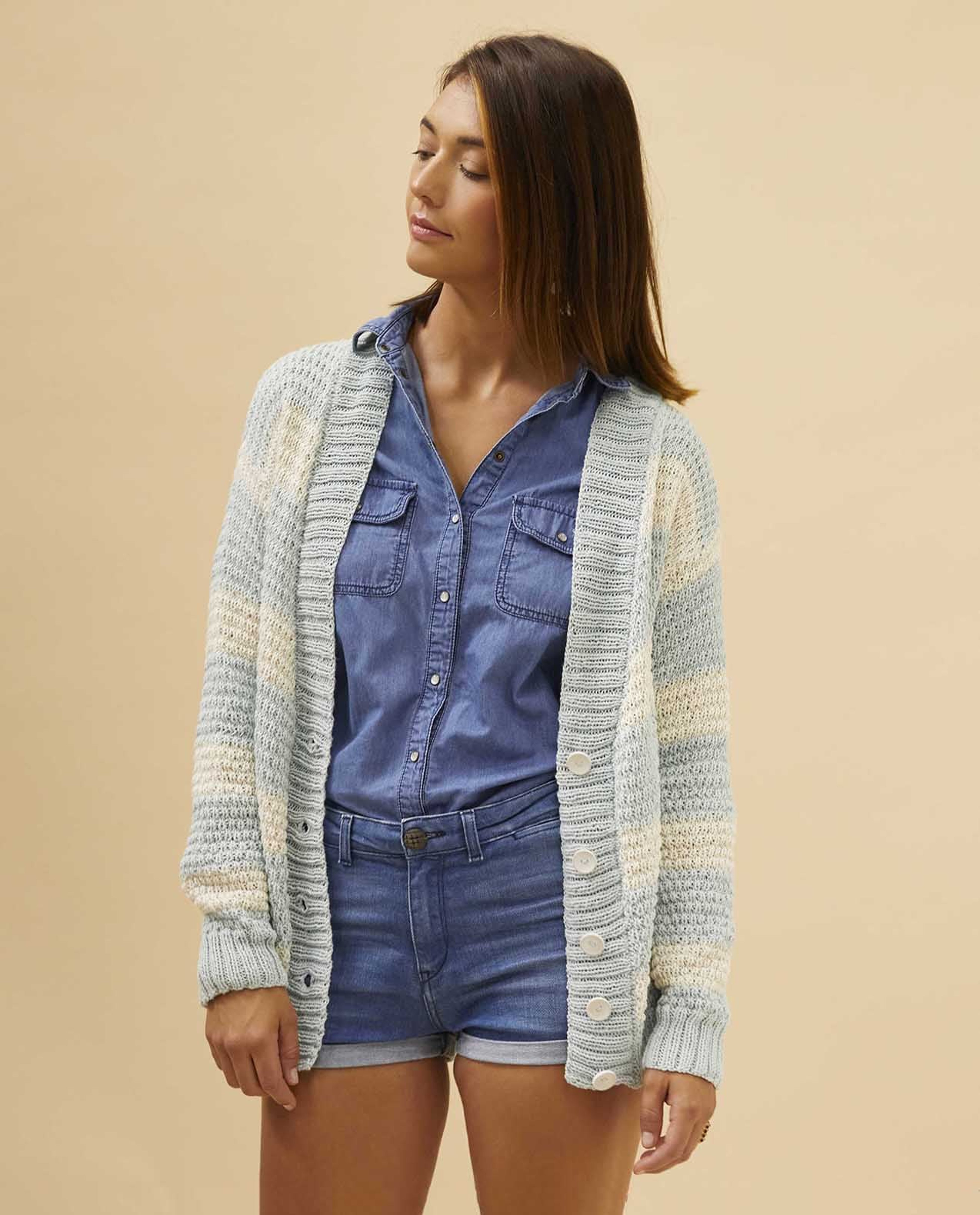 Modèle Gilet Rayé Femme P.océan Opale