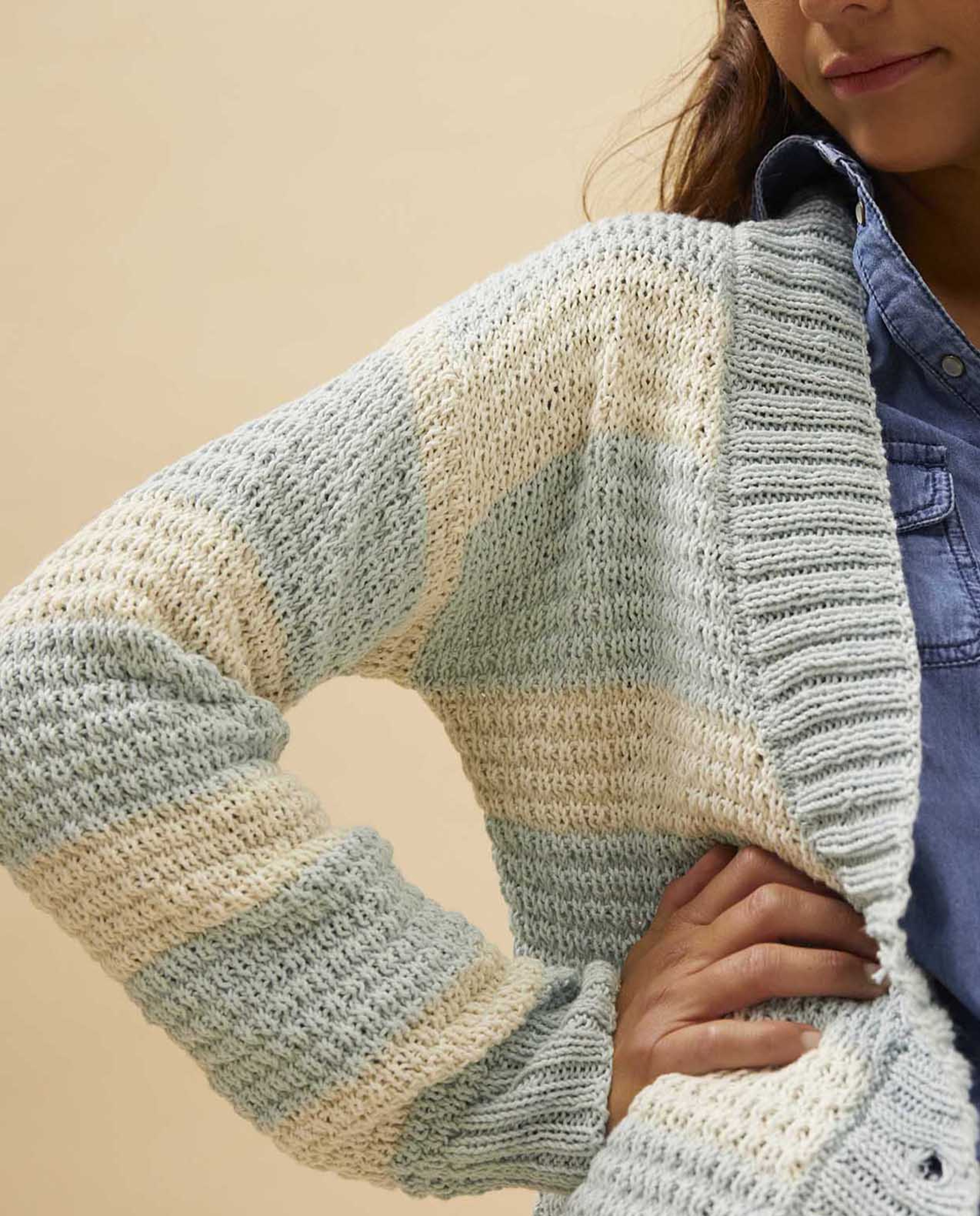 Modèle Gilet Rayé Femme P.océan Opale