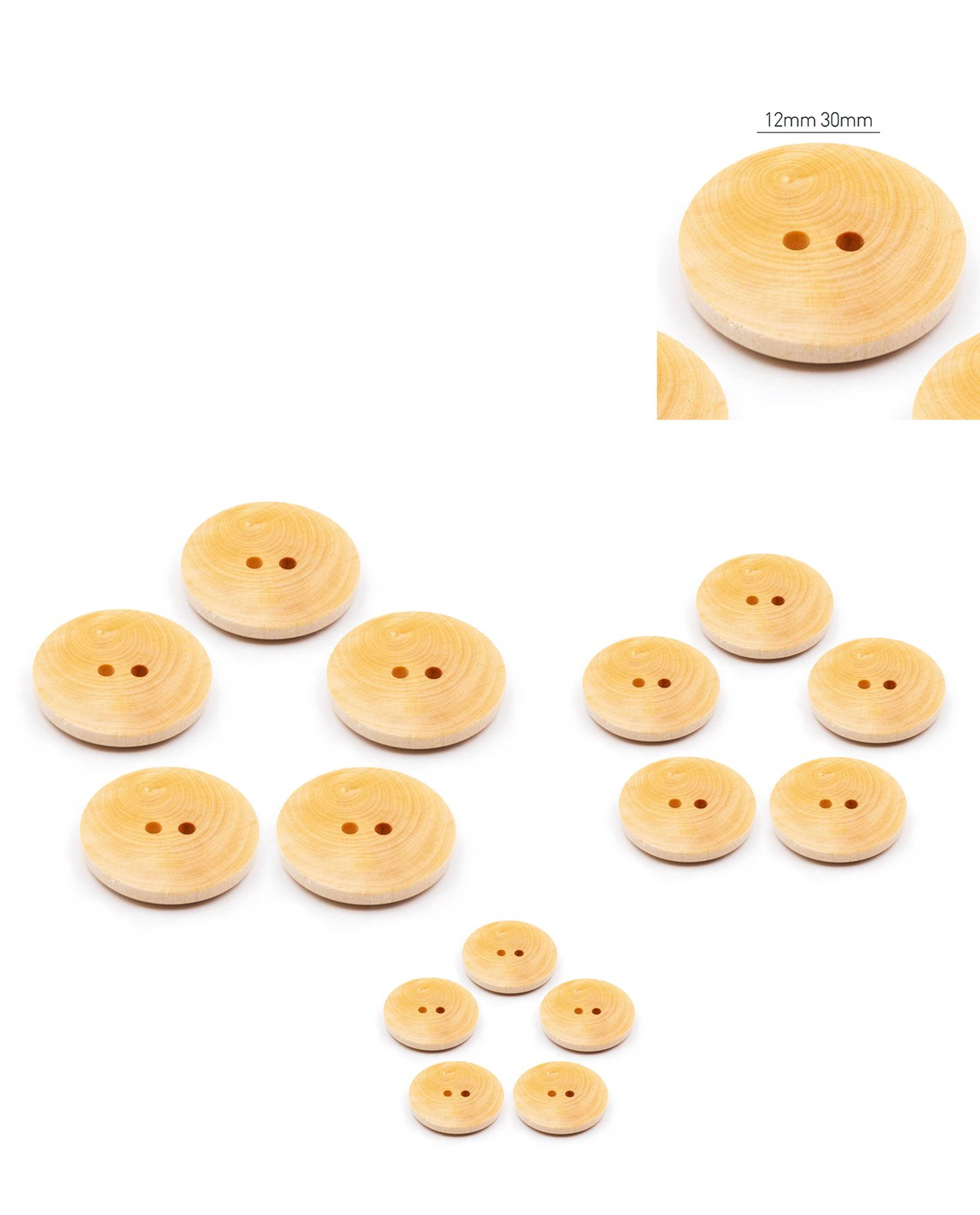 Lot De 5 Boutons Buis Naturel