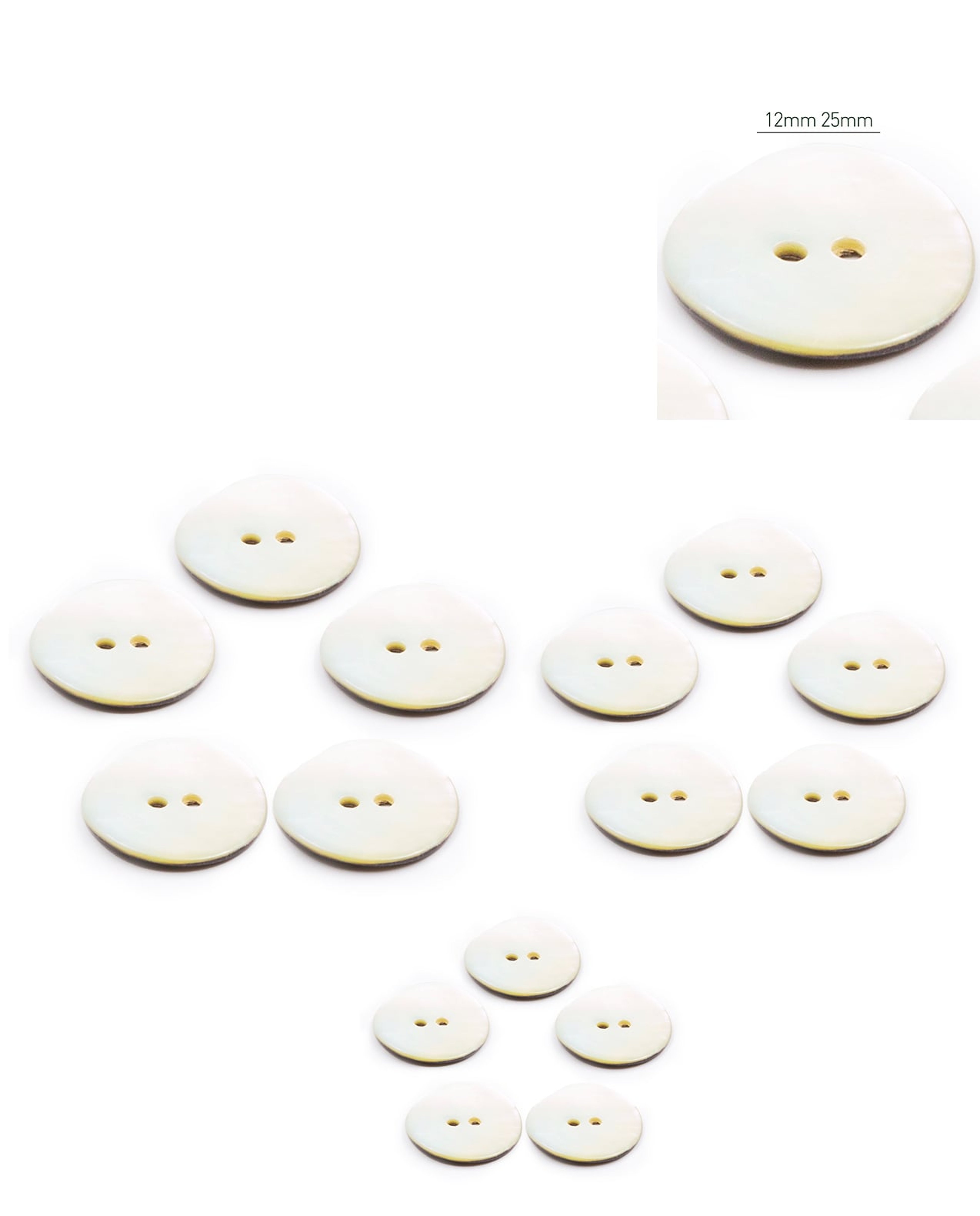 Lot De 5 Boutons Nacre Naturel