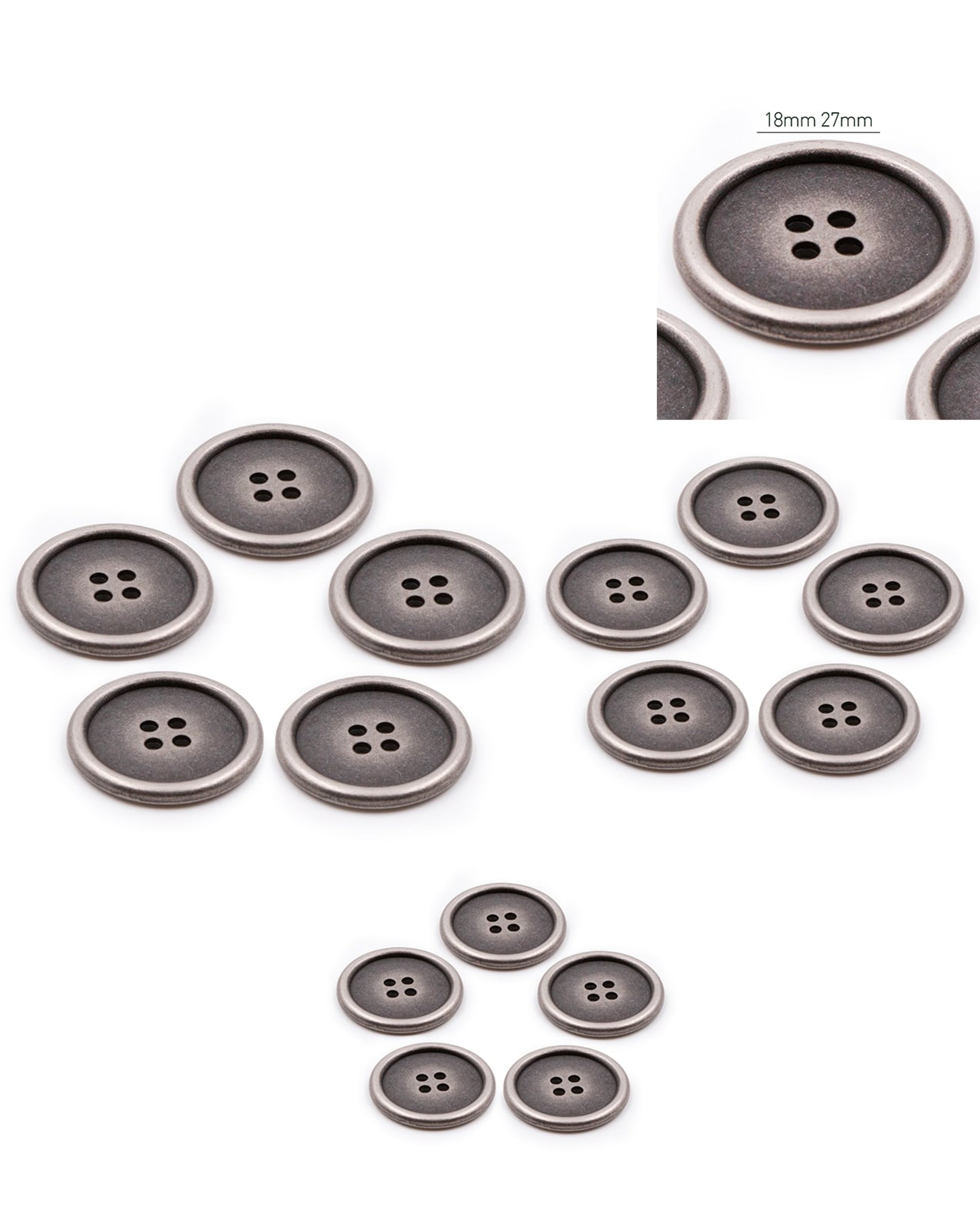 Set van 5 Metalen Knopen