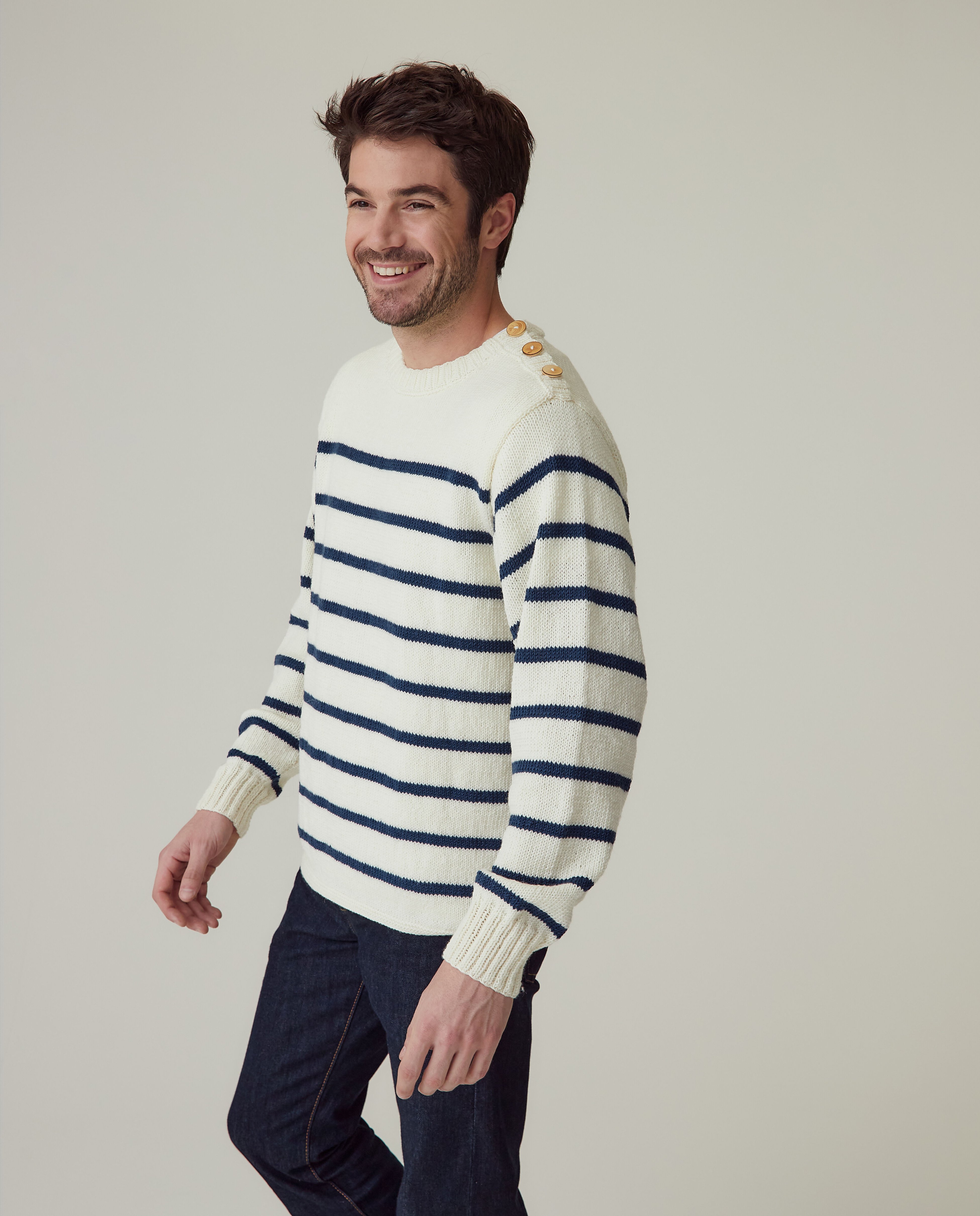 Men's Navy Sweater Model