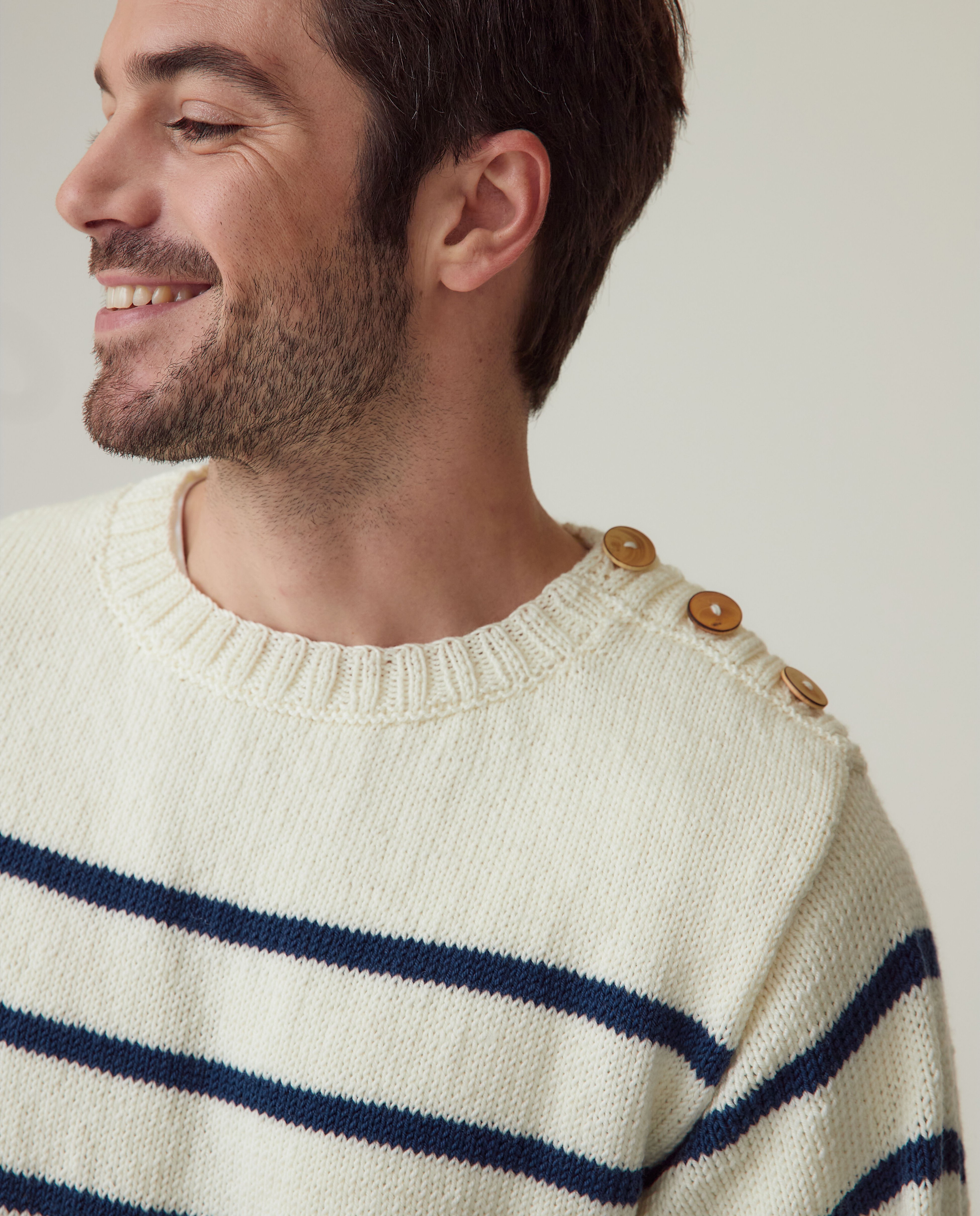 Men's Navy Sweater Model