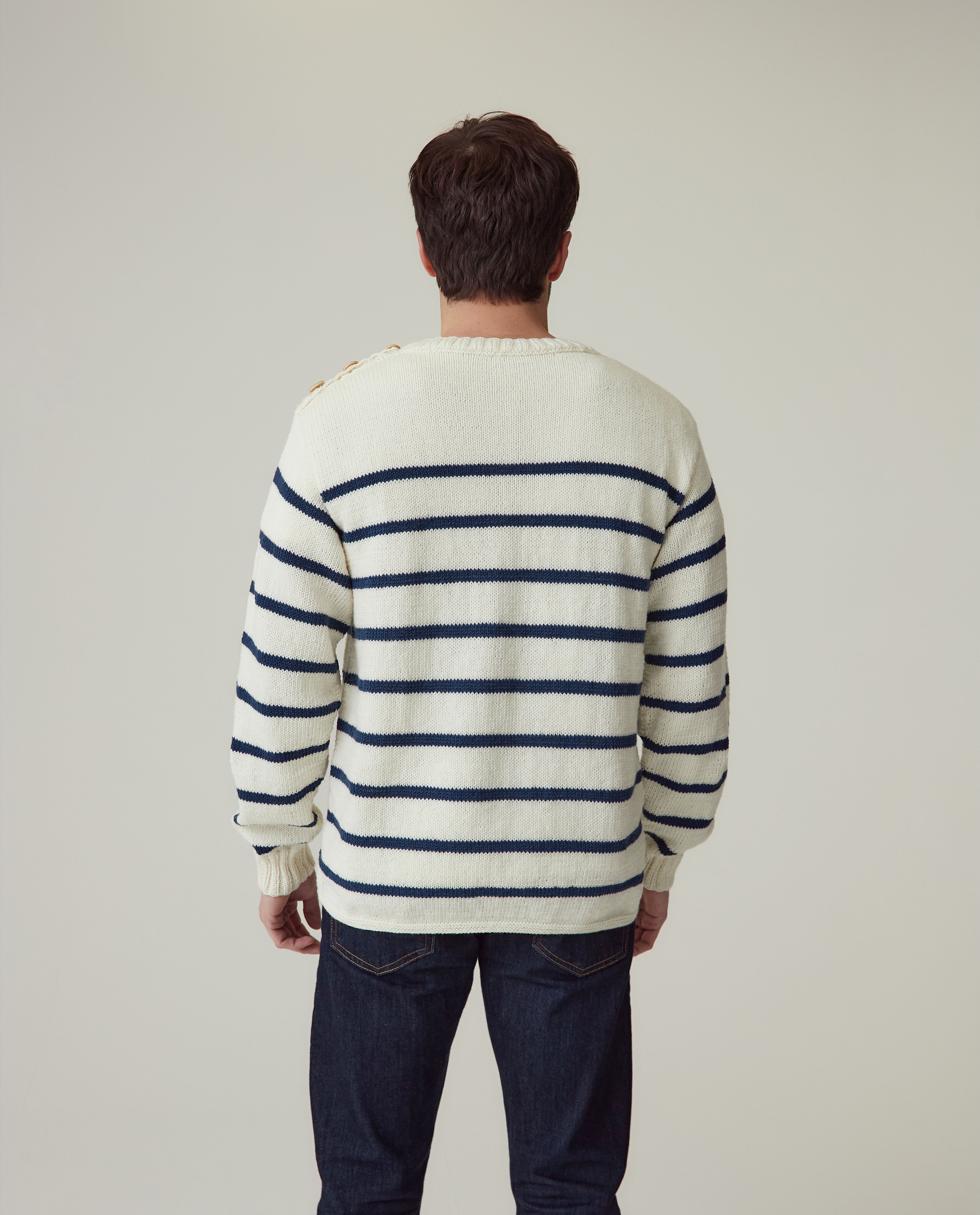 Men's Navy Sweater Model