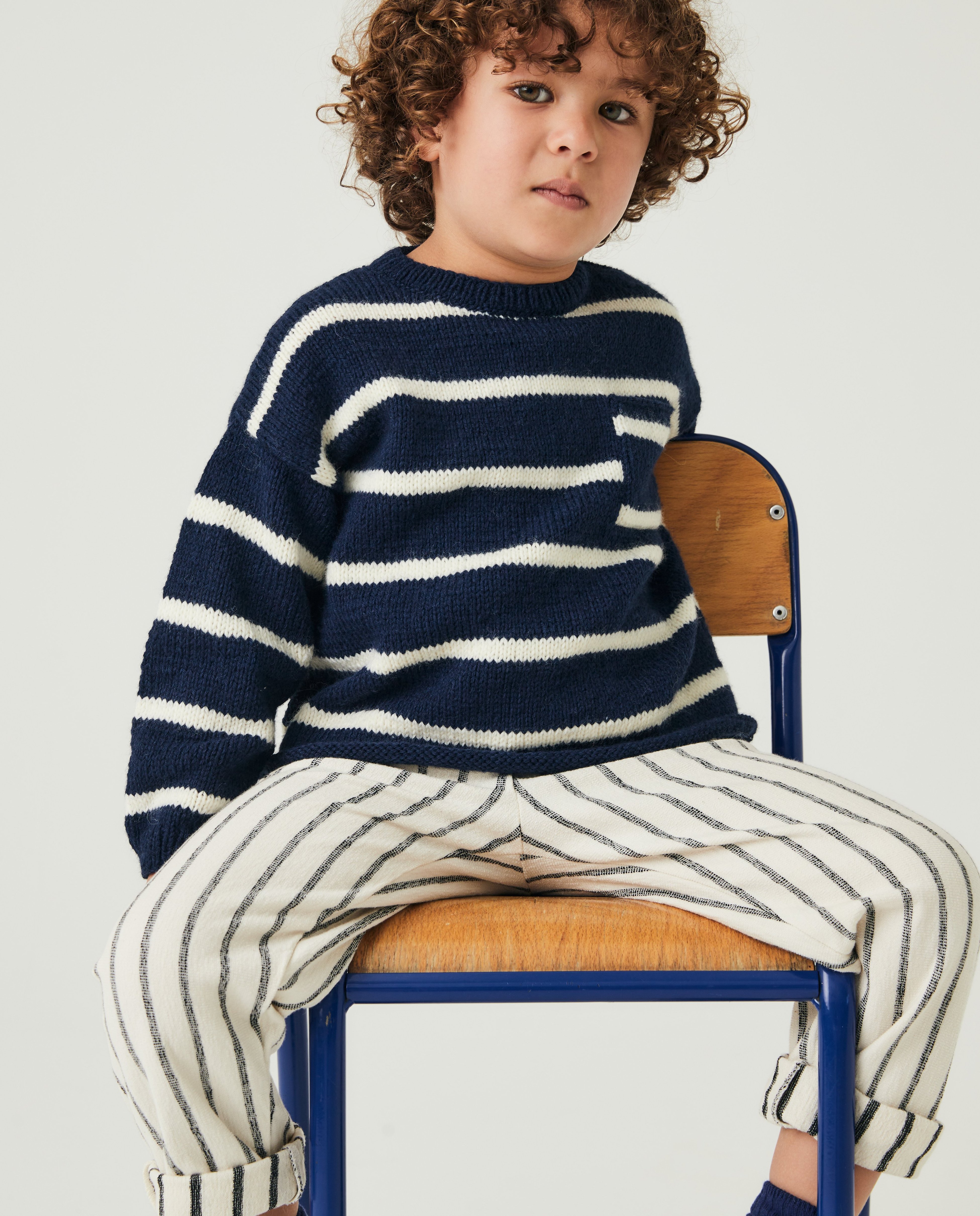 Modèle Pull Garçon Leon Bleu