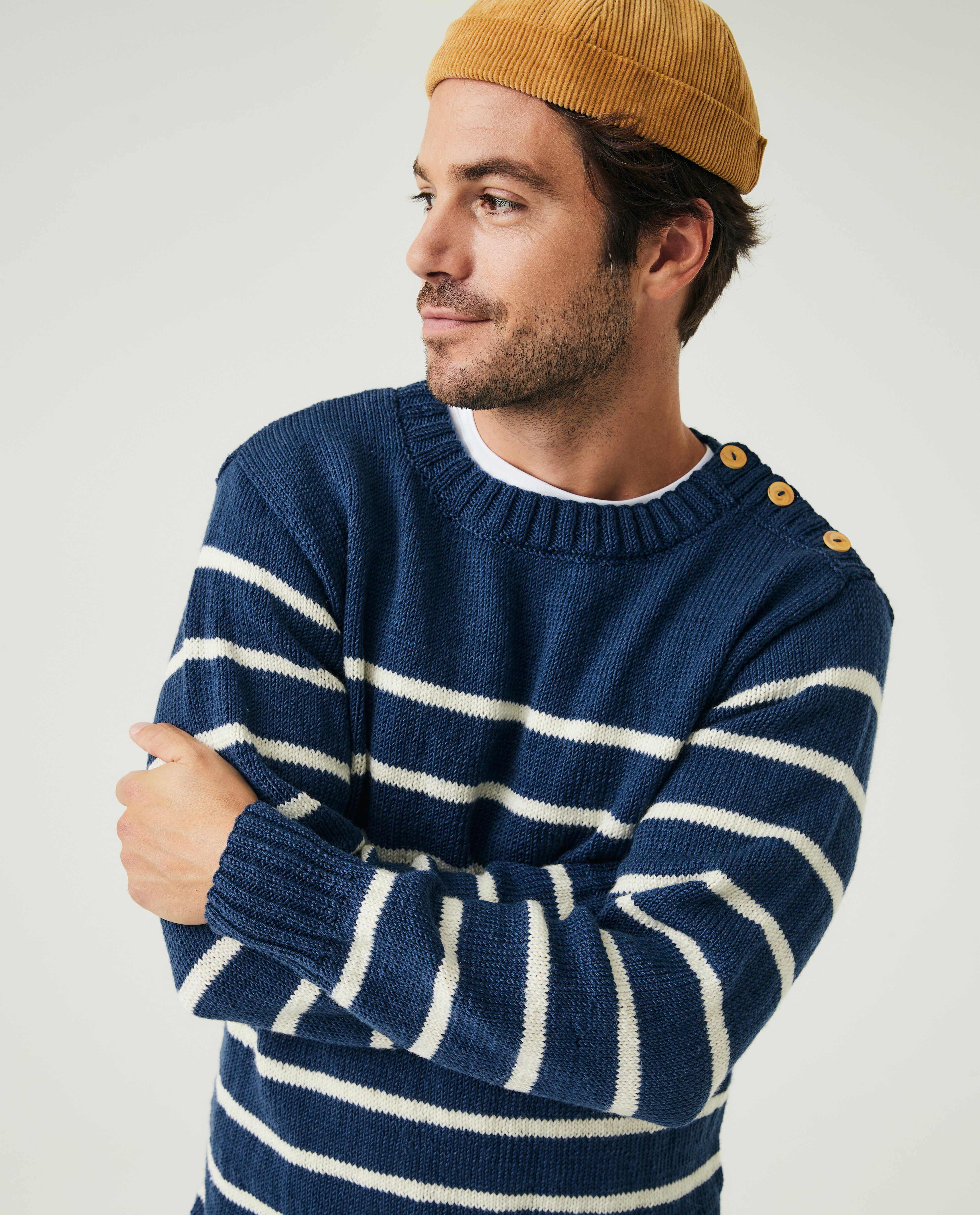 Men's Blue Sailor Sweater Model