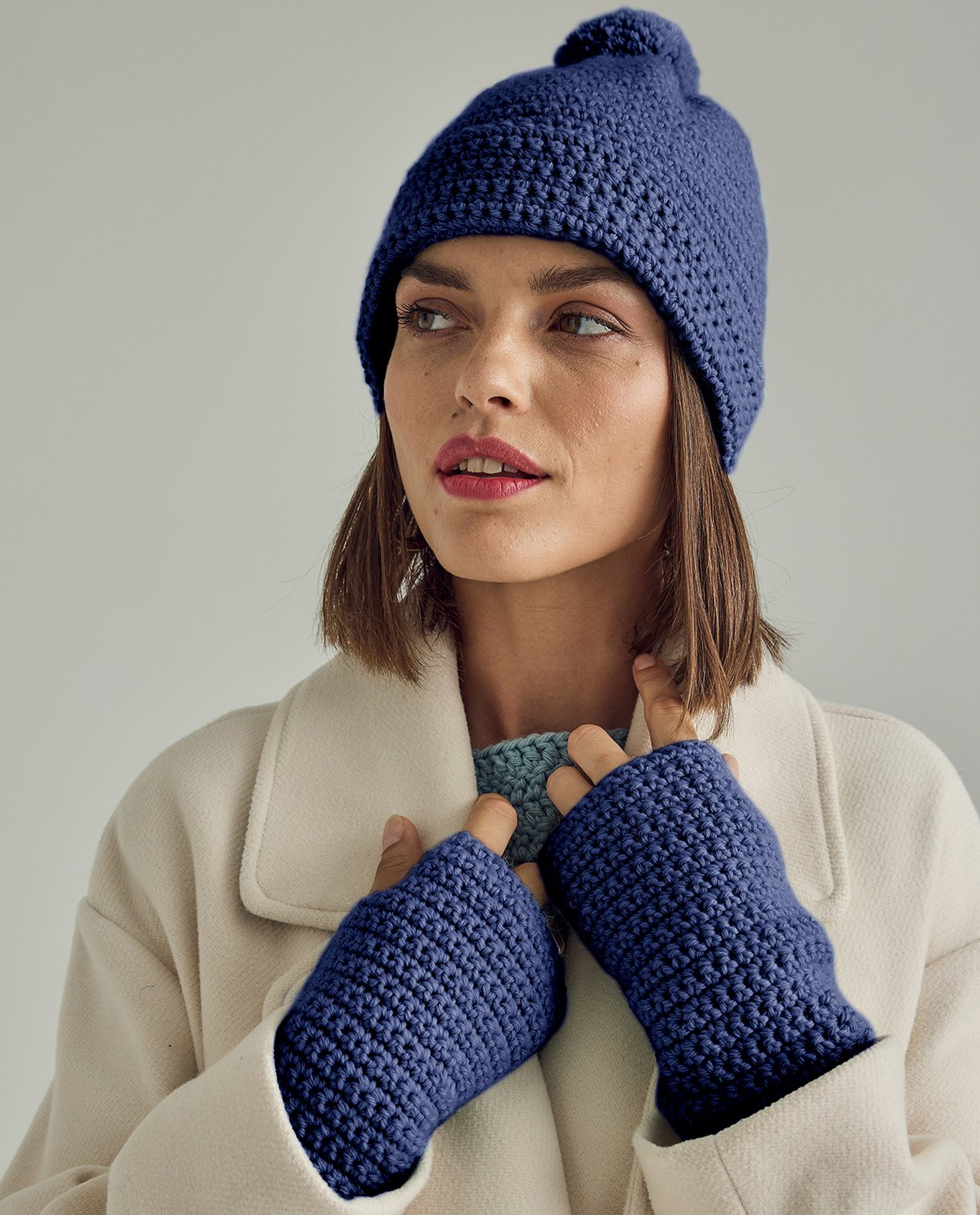 Clemence Beanie and Mittens Pattern for Women
