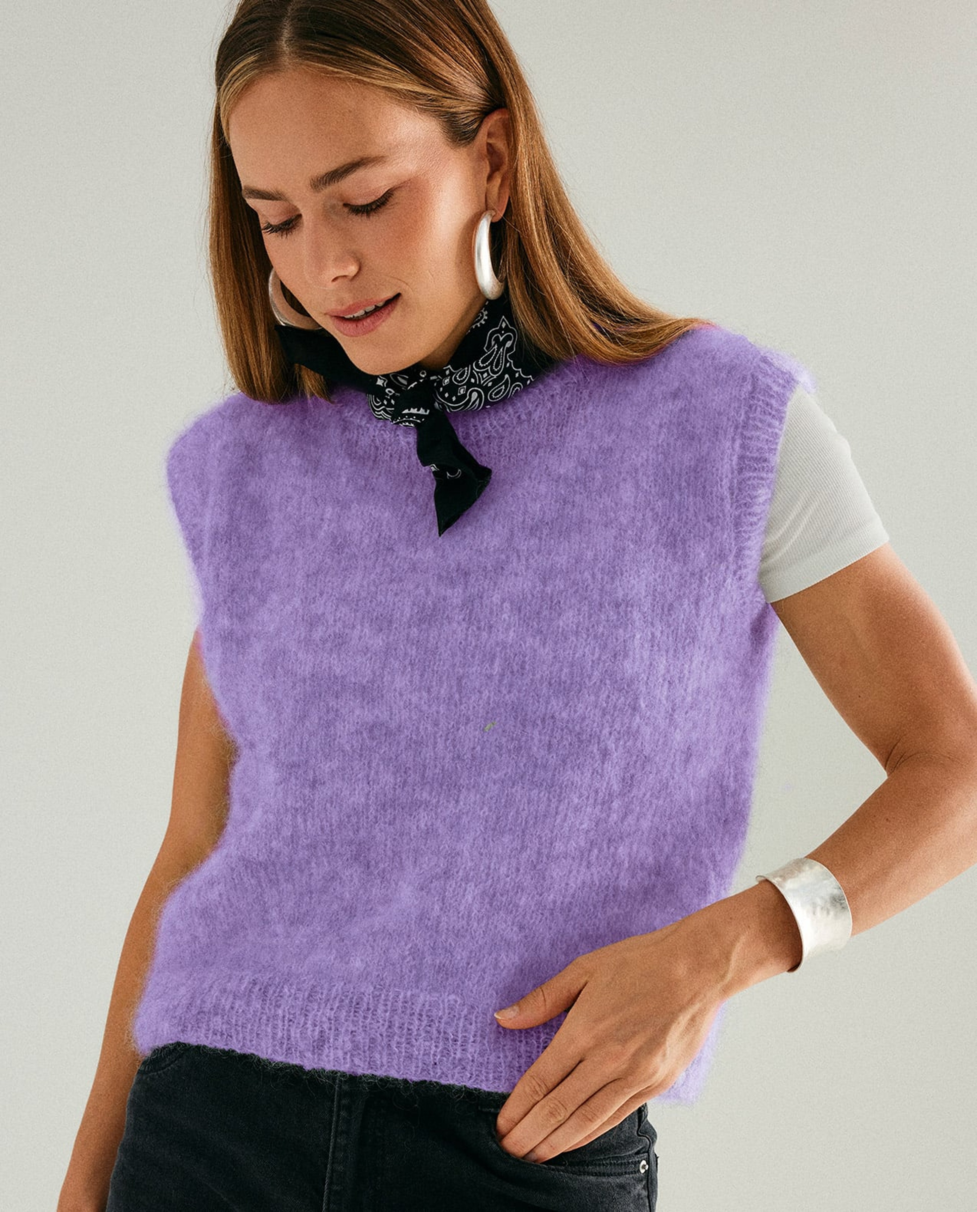 Modèle Pull Sans Manches Femme Léontine