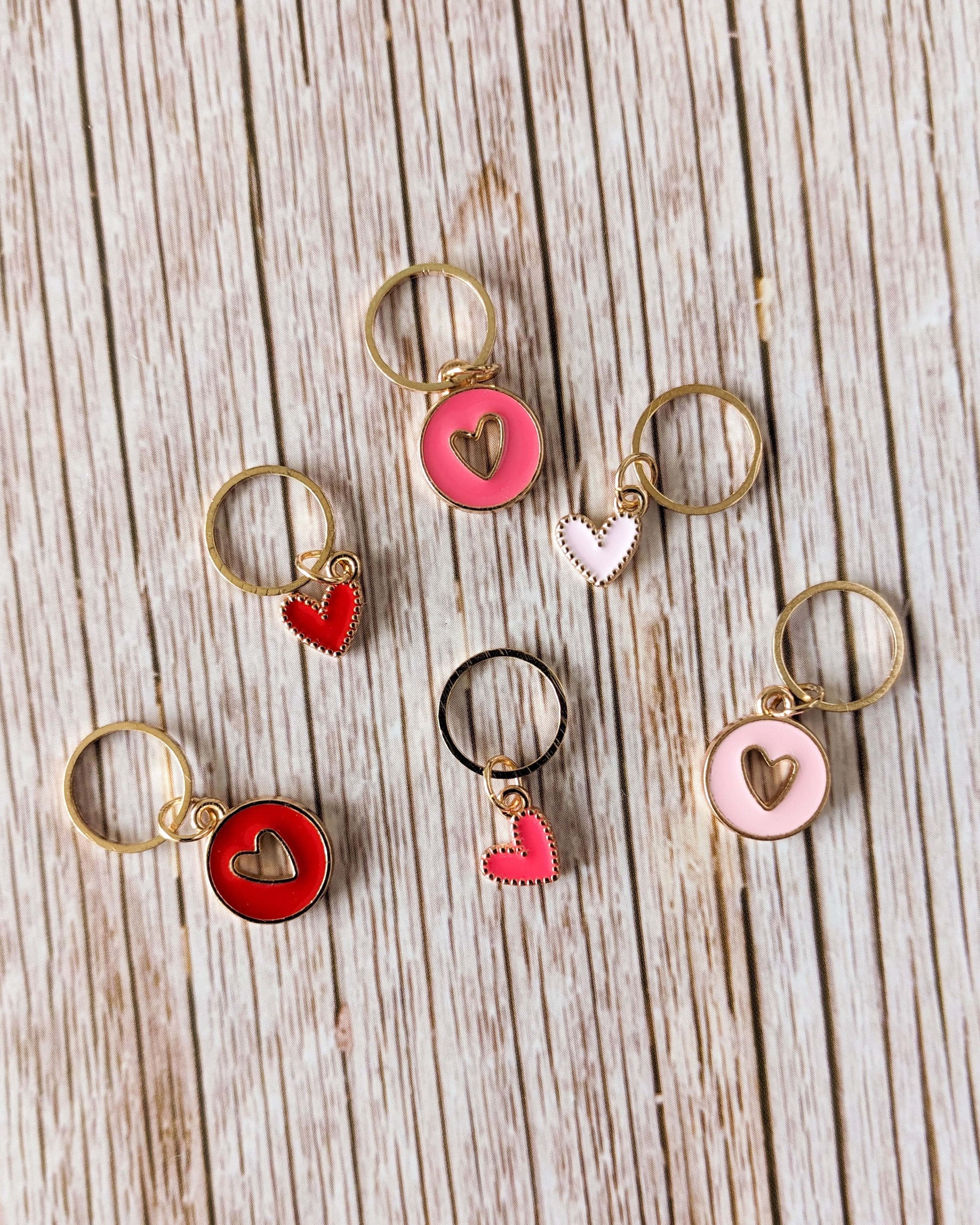 Set van 6 Gesloten Ringen met Kleine Hartjes