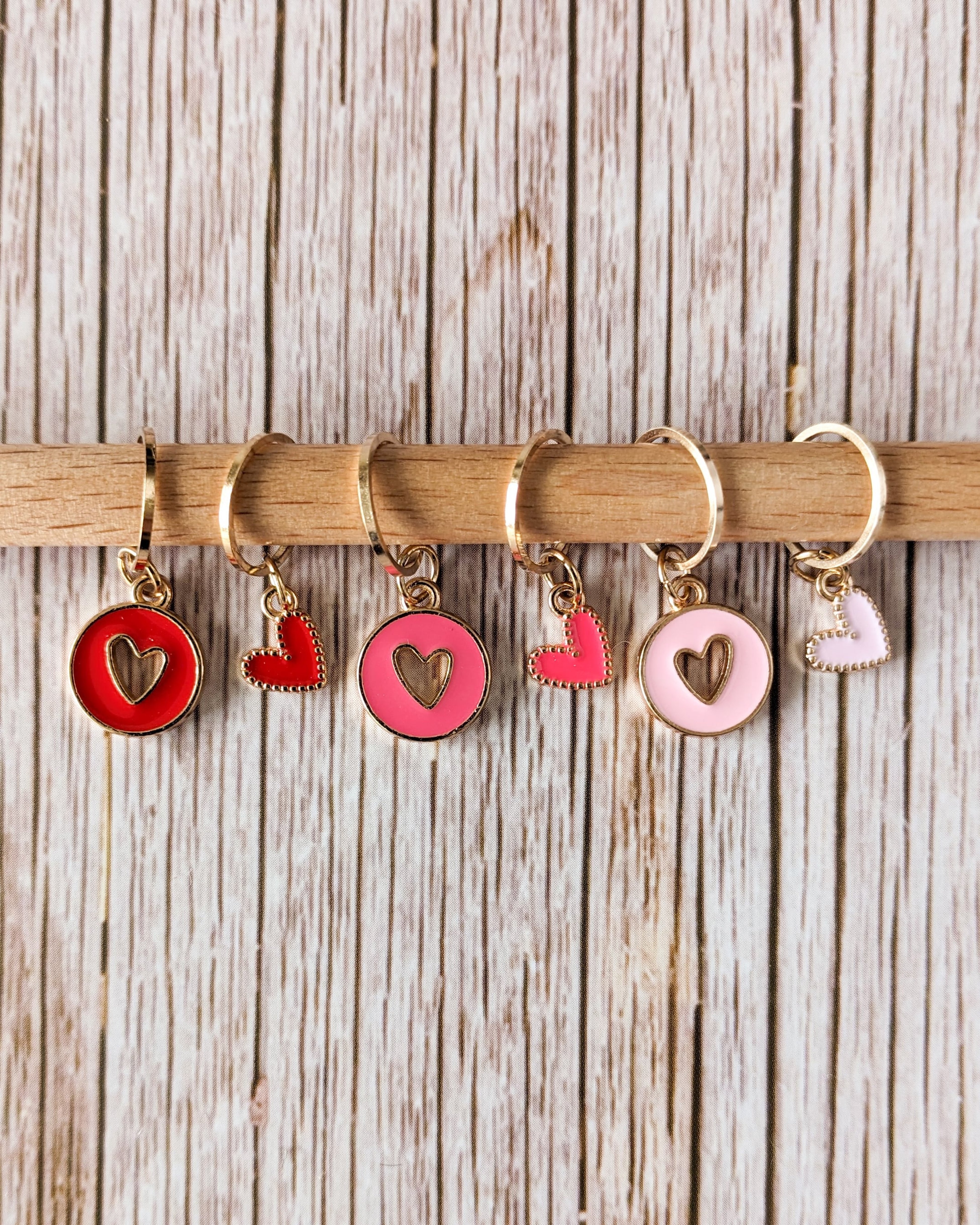 Set van 6 Gesloten Ringen met Kleine Hartjes