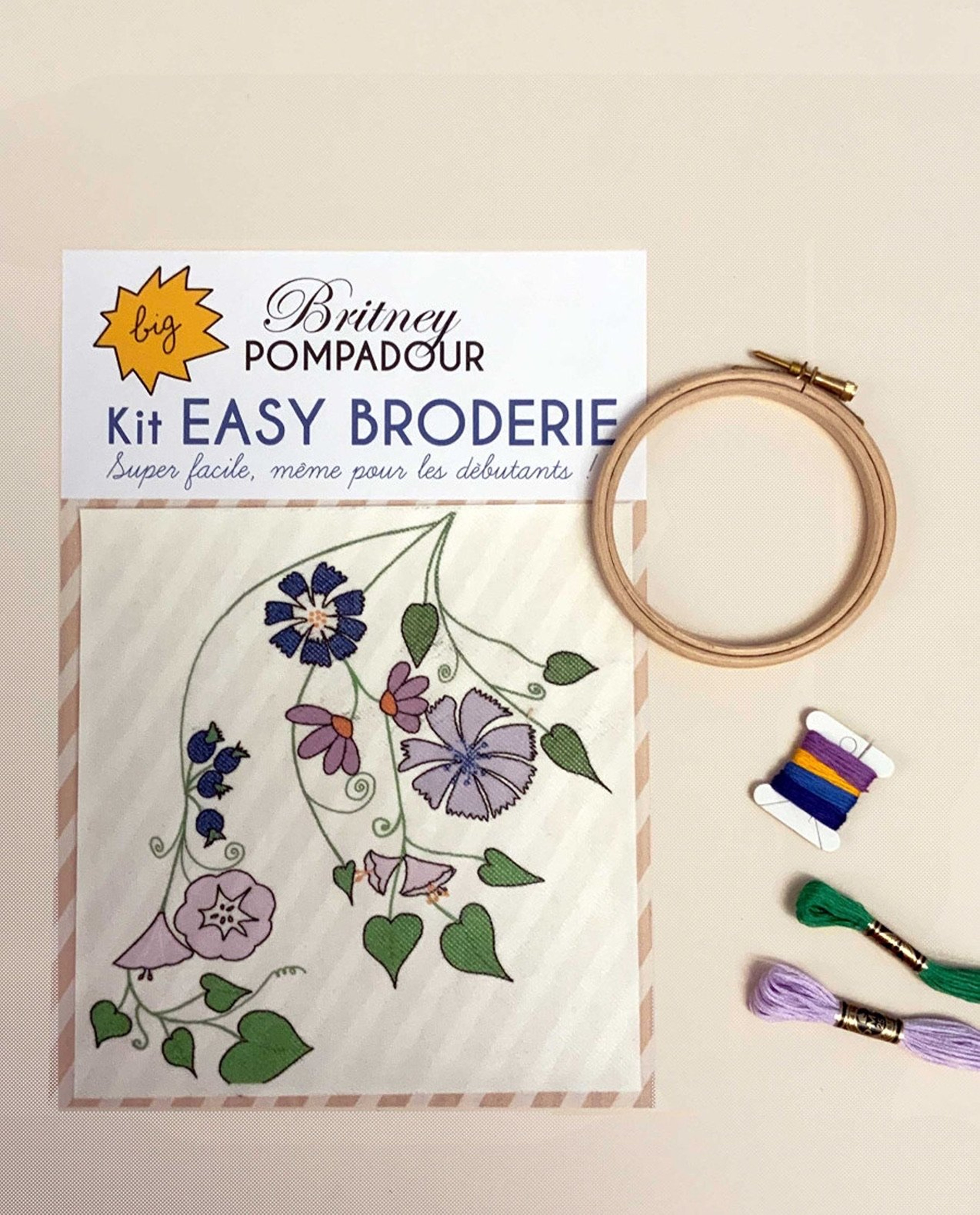 Mauve Flower Embroidery Kit