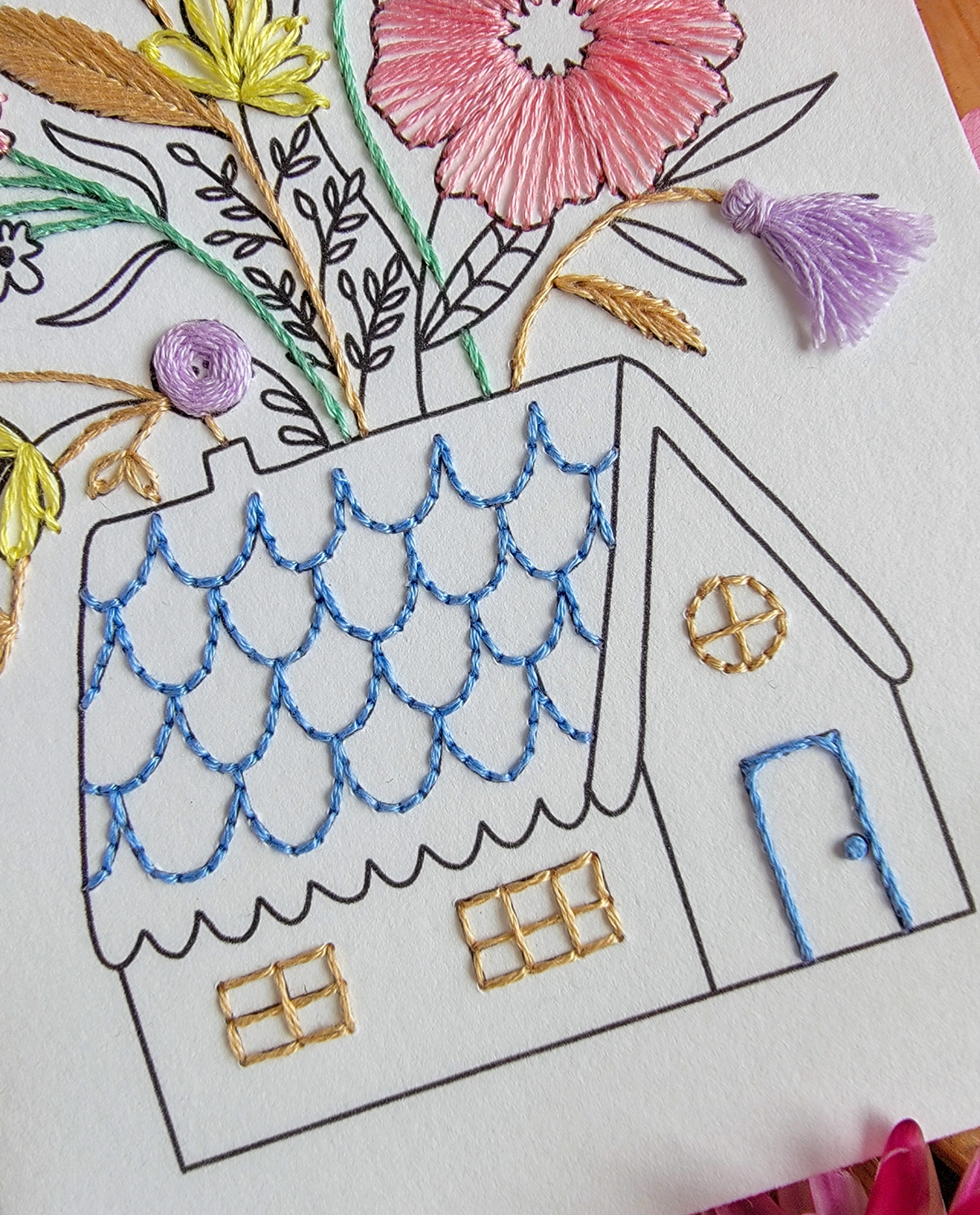 Embroidery Card The House