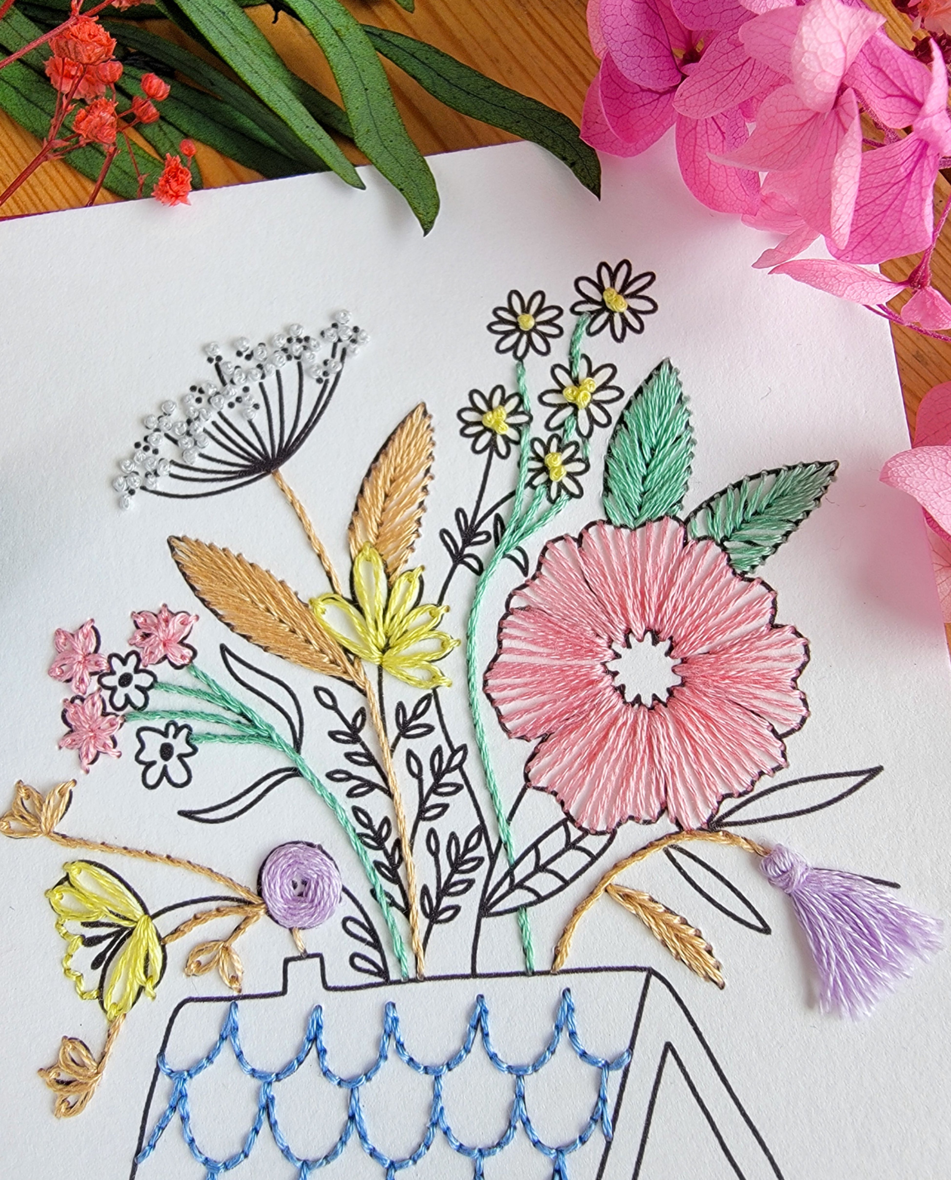 Embroidery Card The House