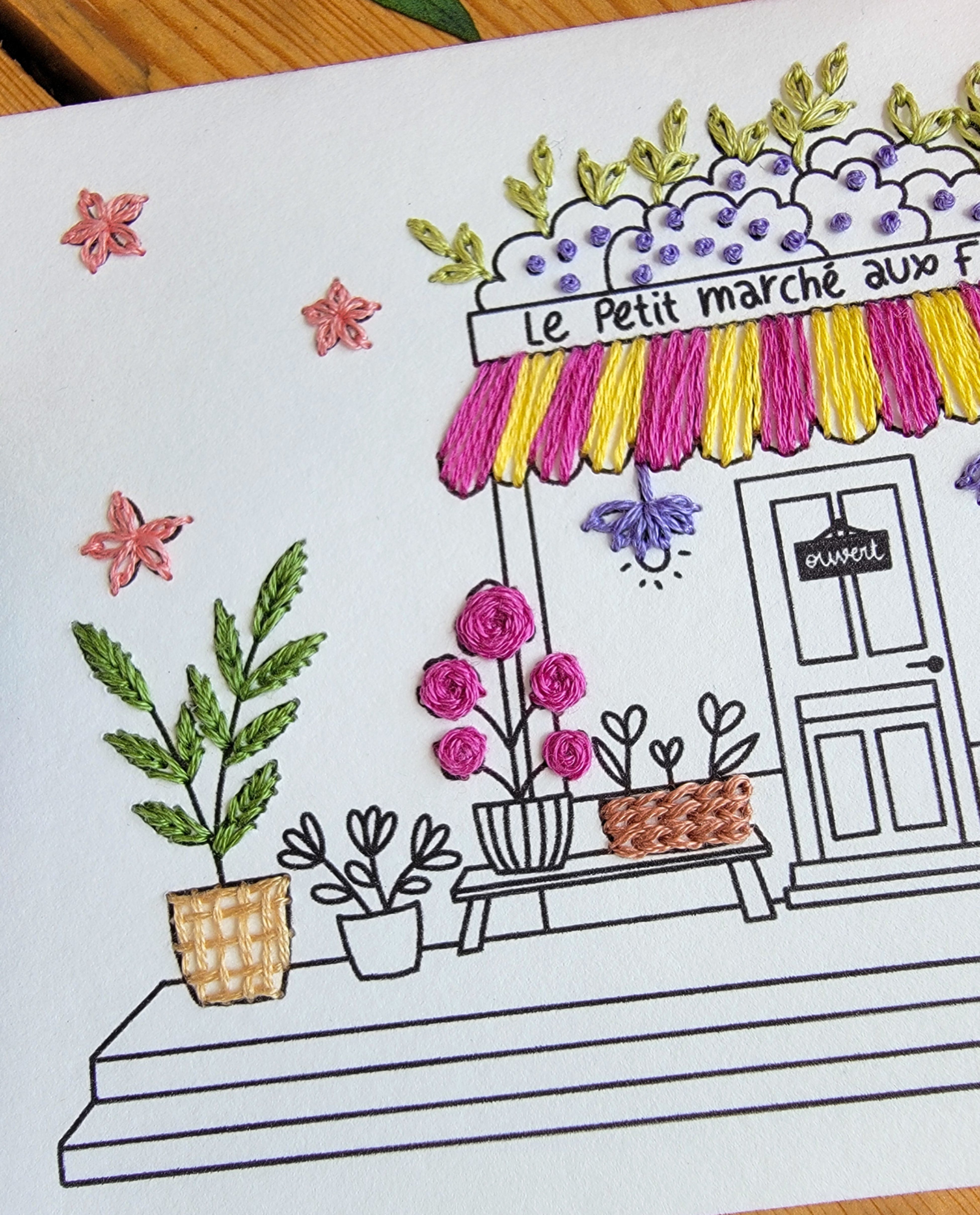 Embroidery Card Little Flower Market