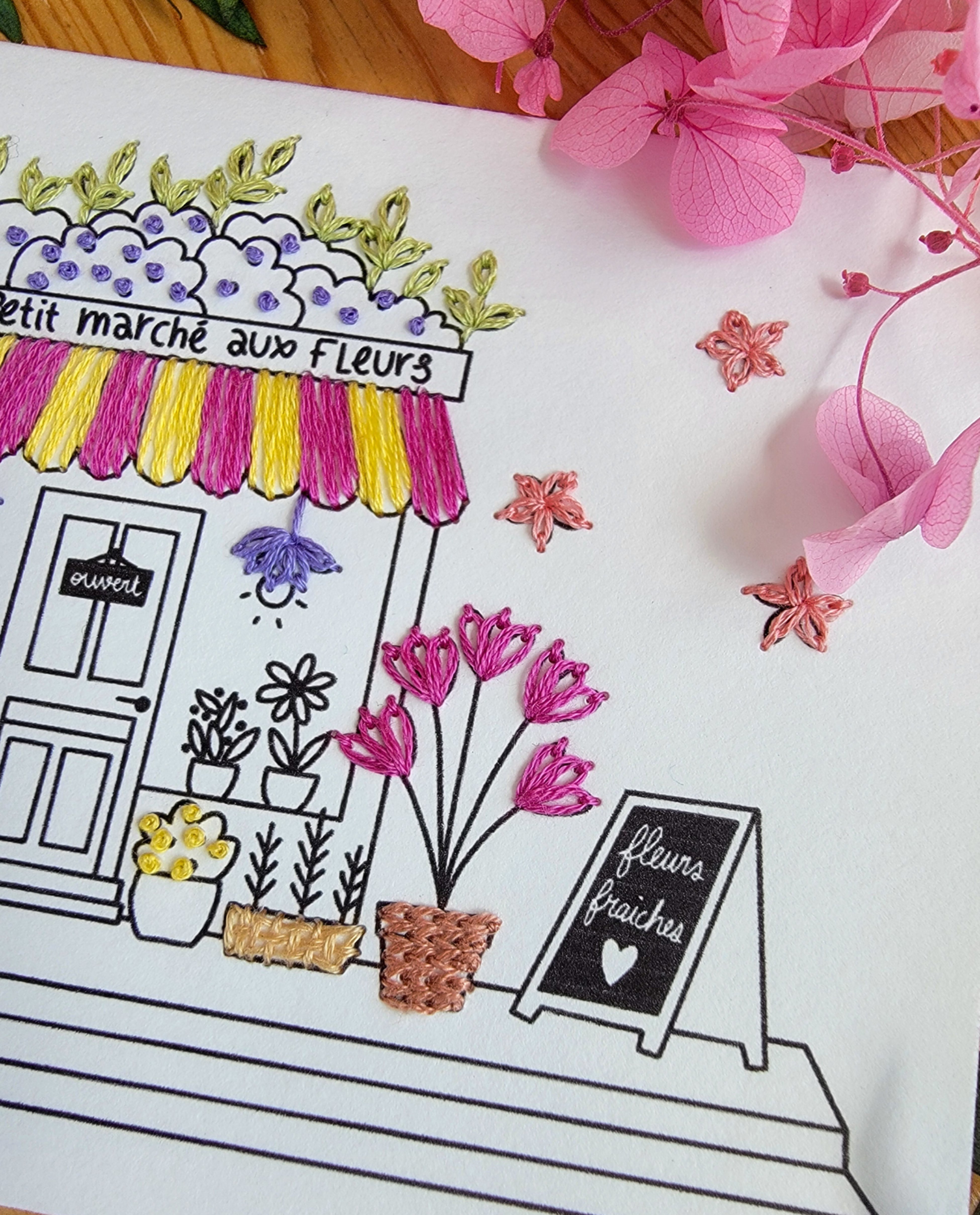 Embroidery Card Little Flower Market