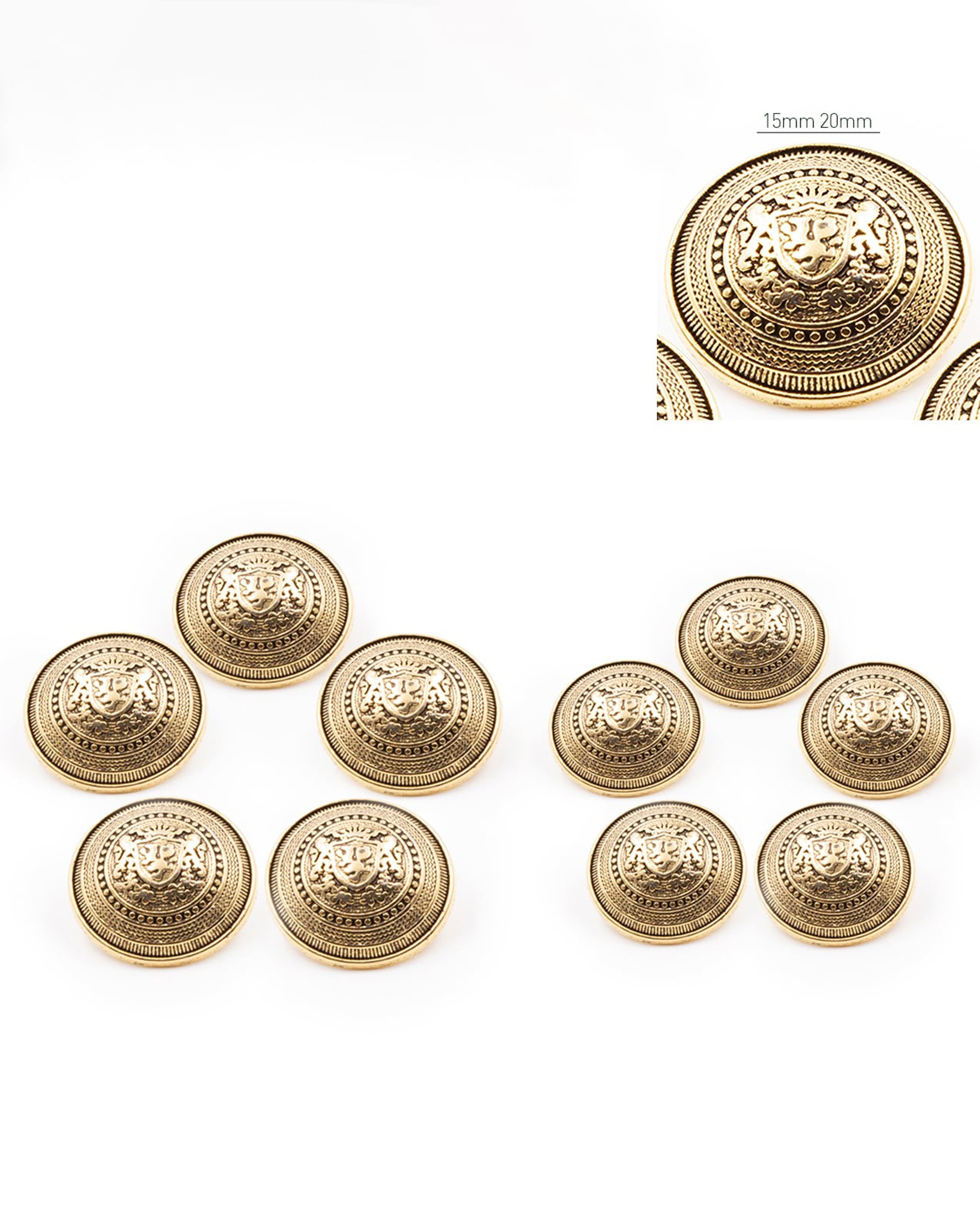 Lot De 5 Boutons Officier