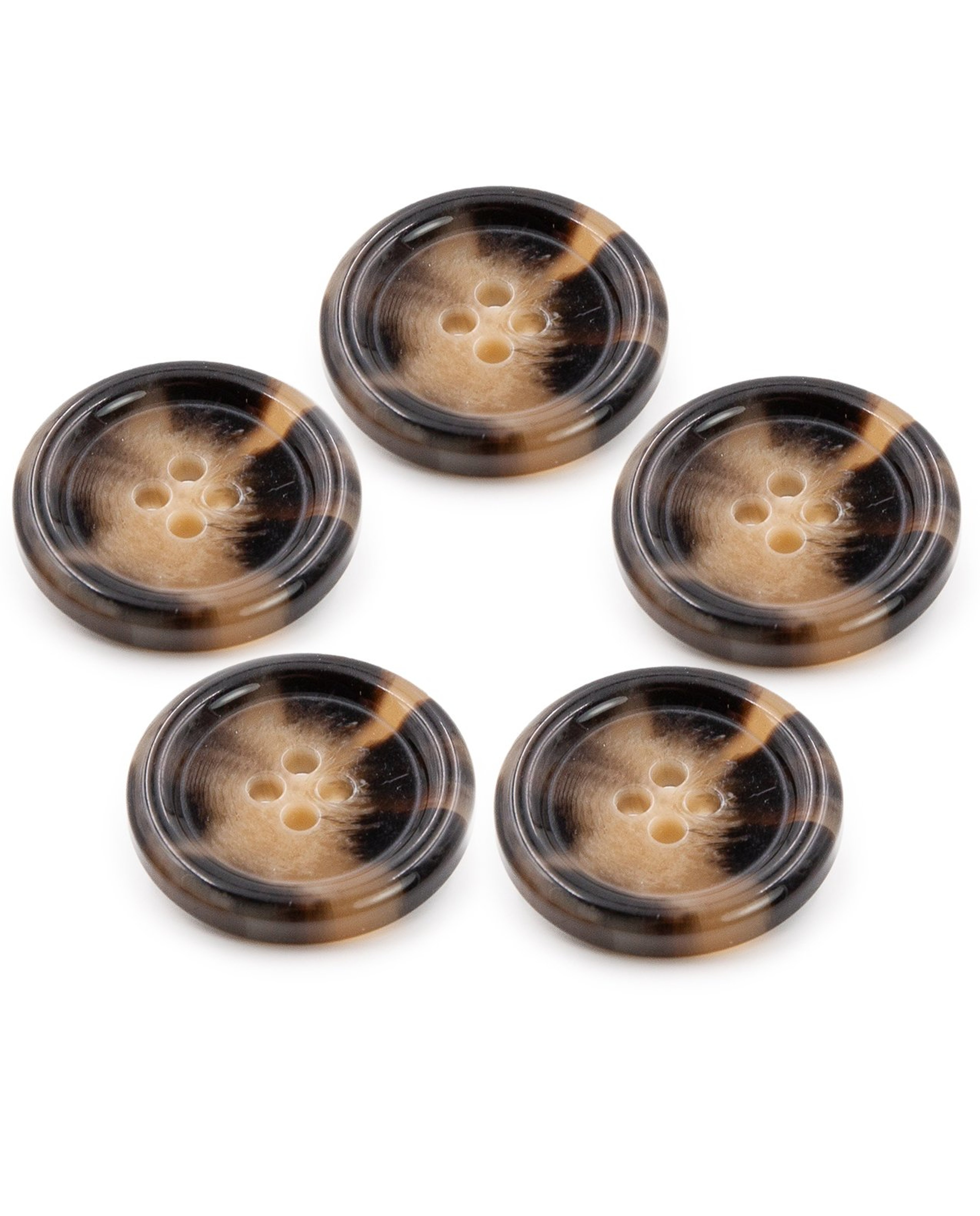 Lot De 5 Boutons Corne Brillant