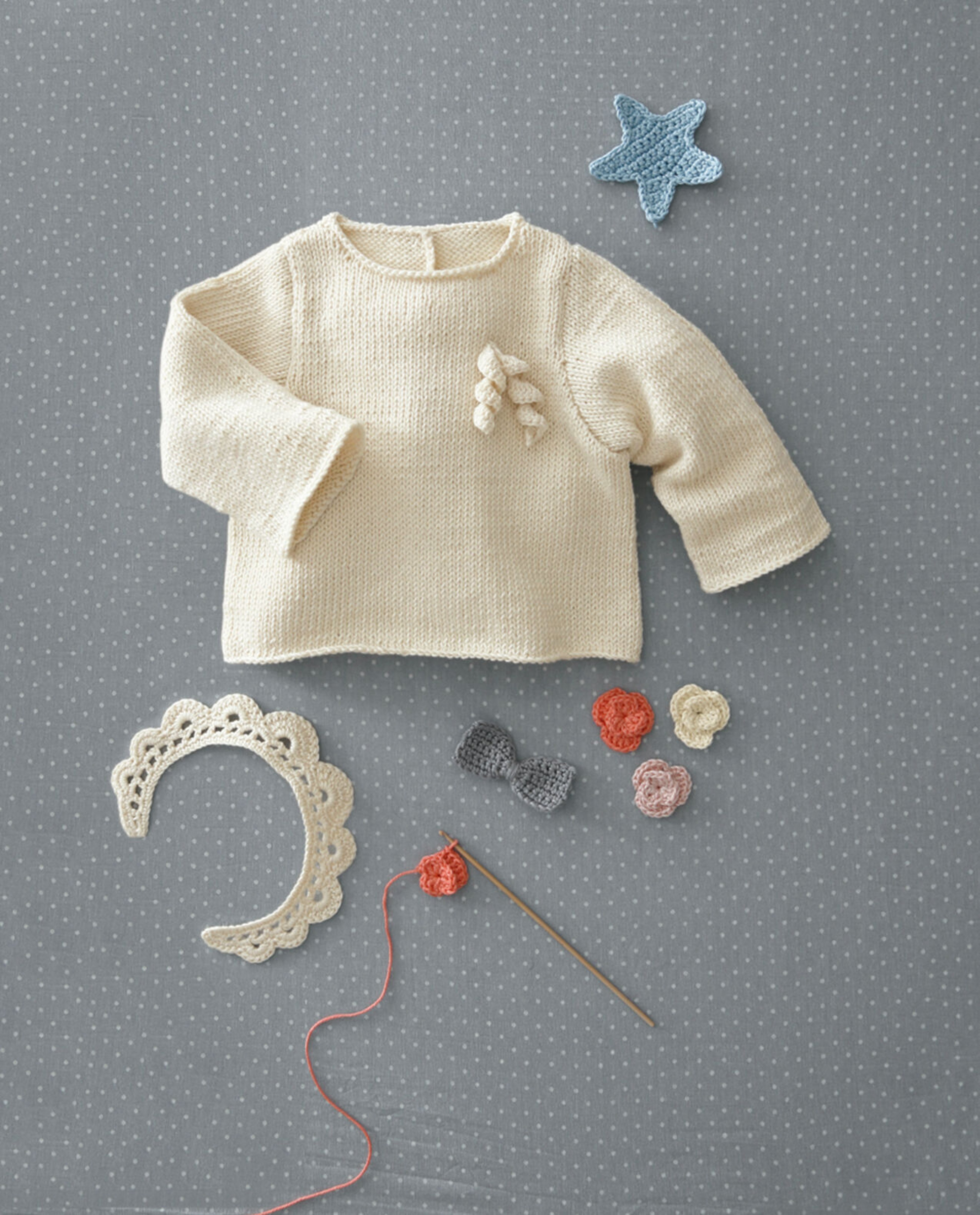 Baby cardigan pattern P.cotton 3 Ecru